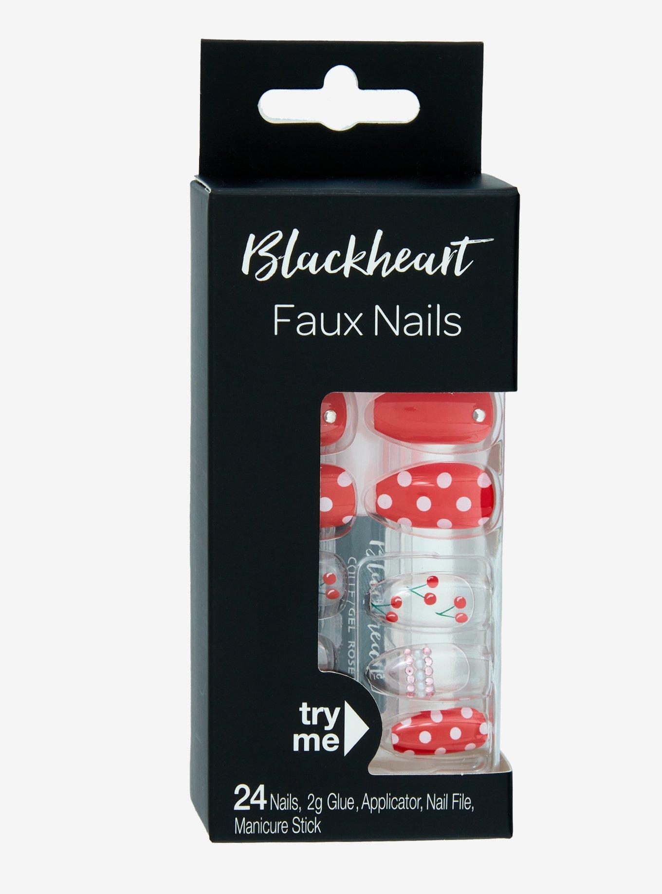 Blackheart Cherry Polka Dot Press-On Nail Set, , hi-res