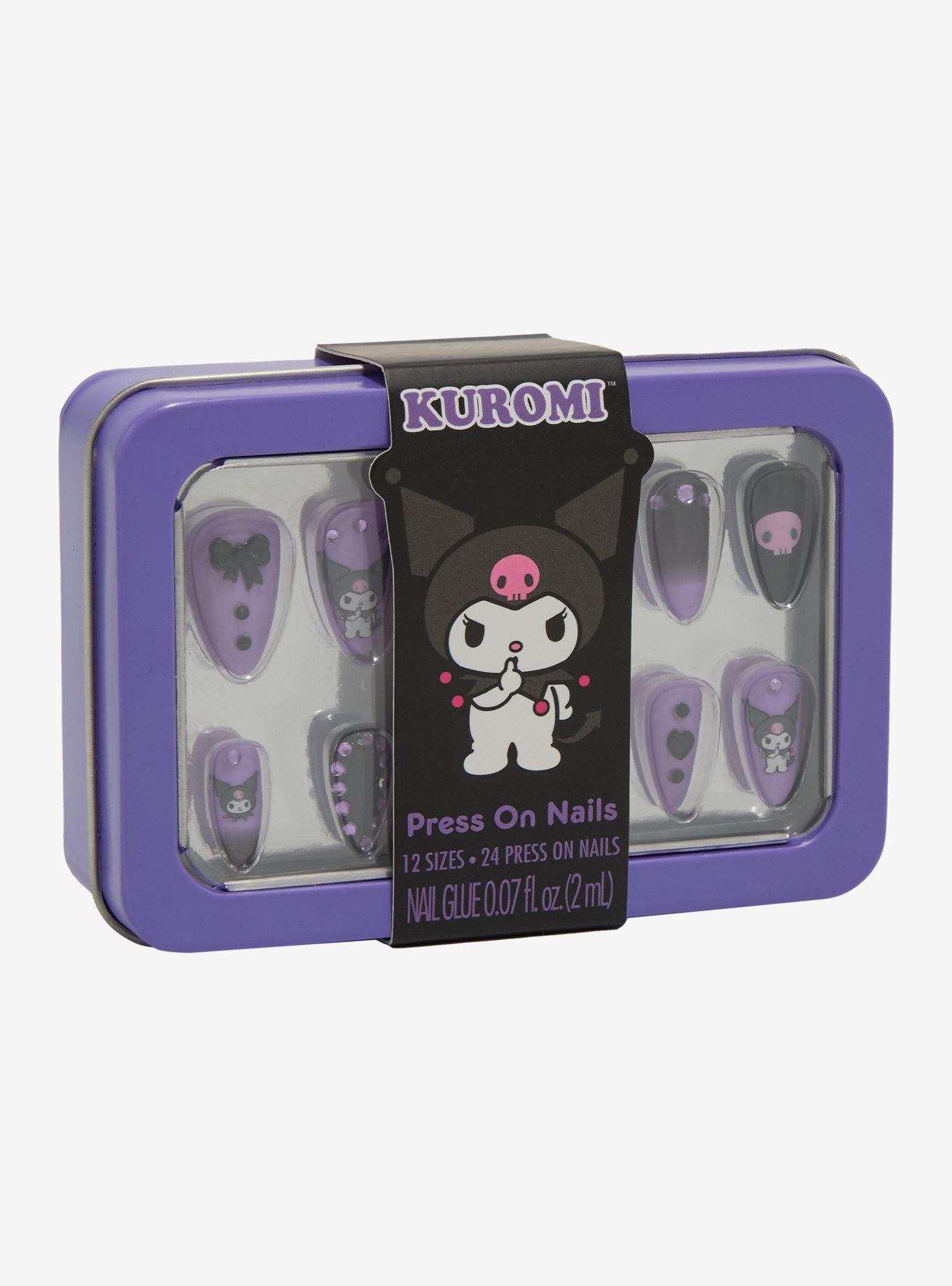 Kuromi Ombré Bow Press-On Nail Set, , hi-res