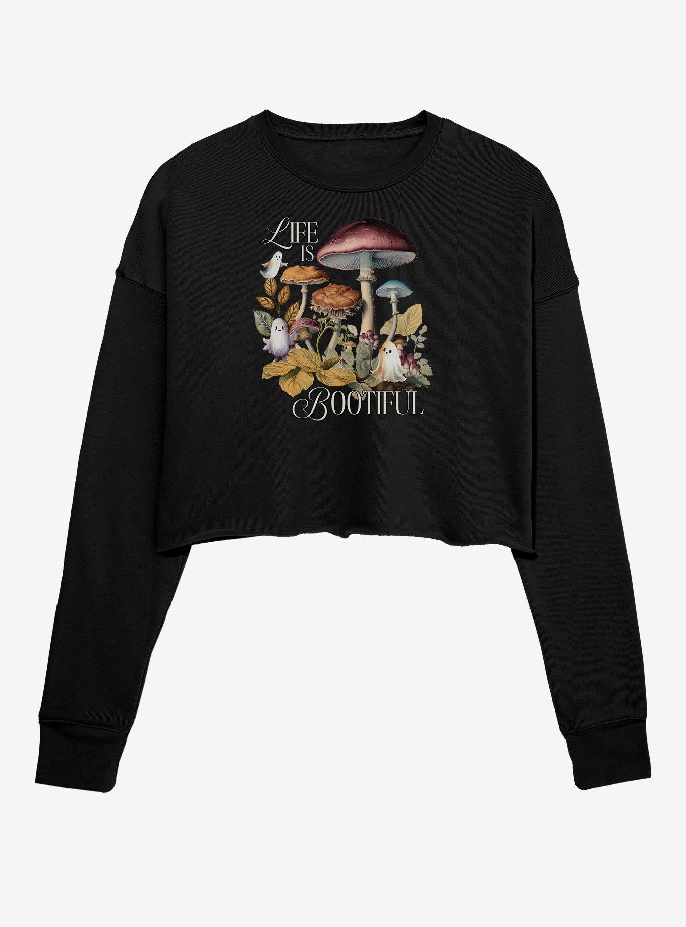 Life Is Bootiful Girls Crop Sweatshirt, BLACK, hi-res