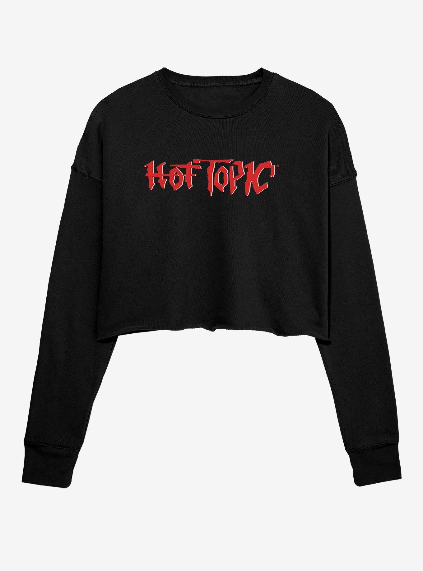Hot Topic Classic Logo Girls Crop Sweatshirt, , hi-res