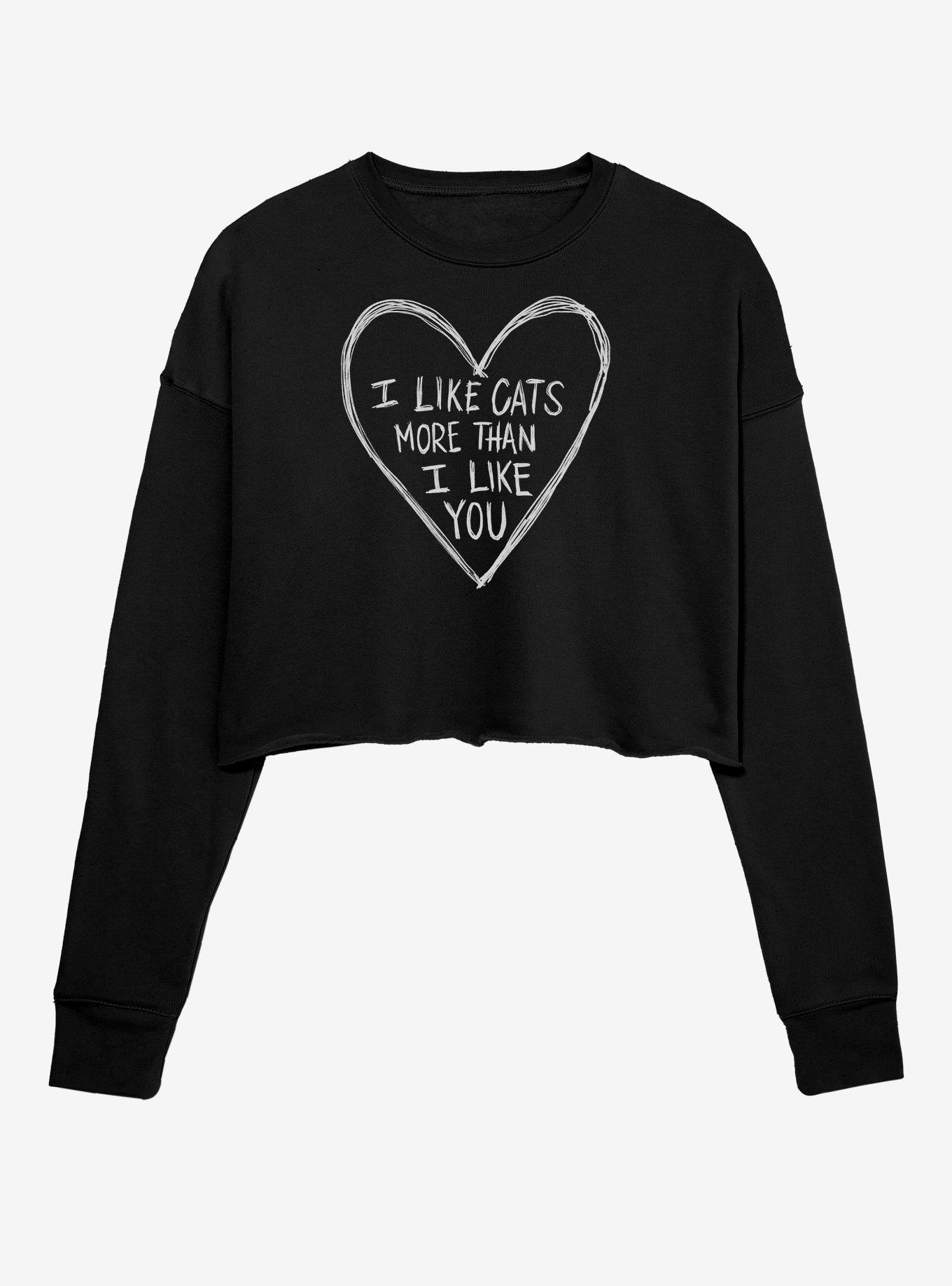 I Like Cats Girls Crop Sweatshirt, , hi-res
