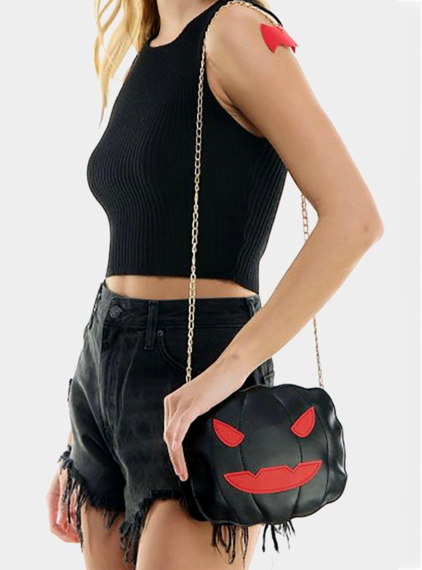 Pumpkin Skull Crossbody Bag, , hi-res