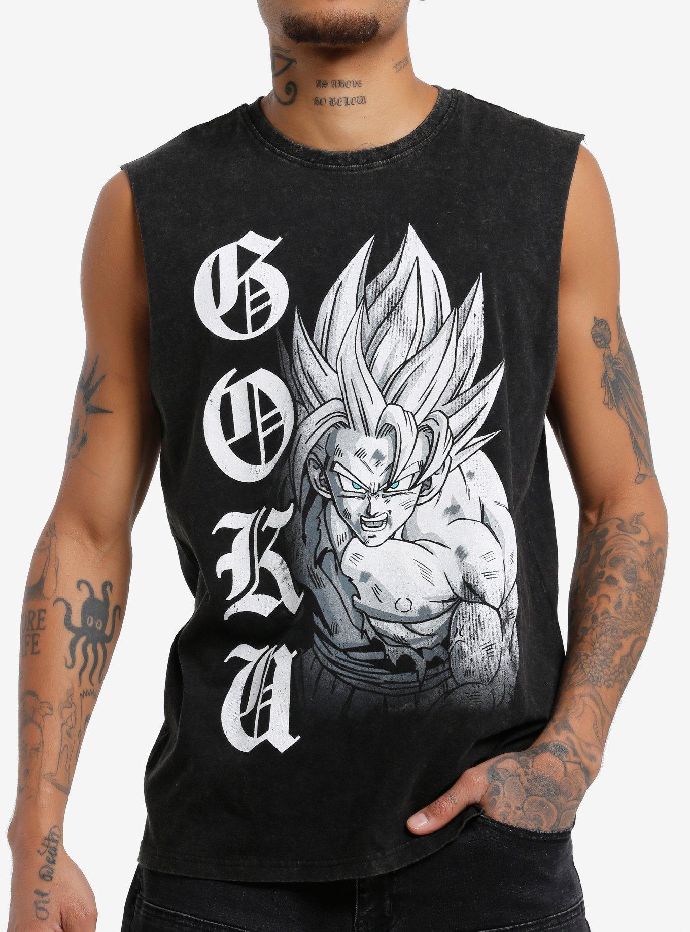 Dragon Ball Z Super Saiyan Goku Mineral Wash Muscle Tank Top, , hi-res