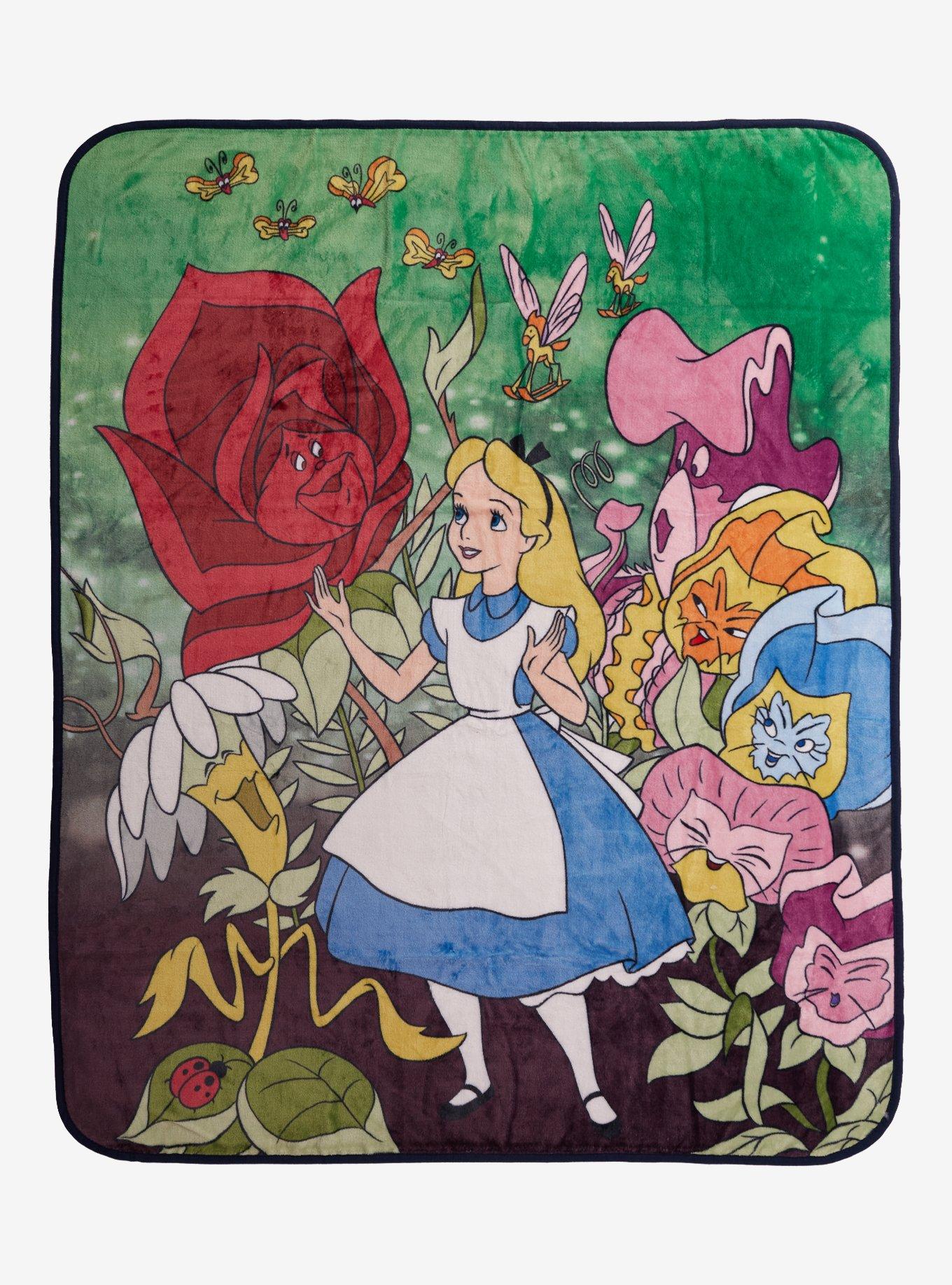 Disney Alice In Wonderland Flowers Throw Blanket, , hi-res