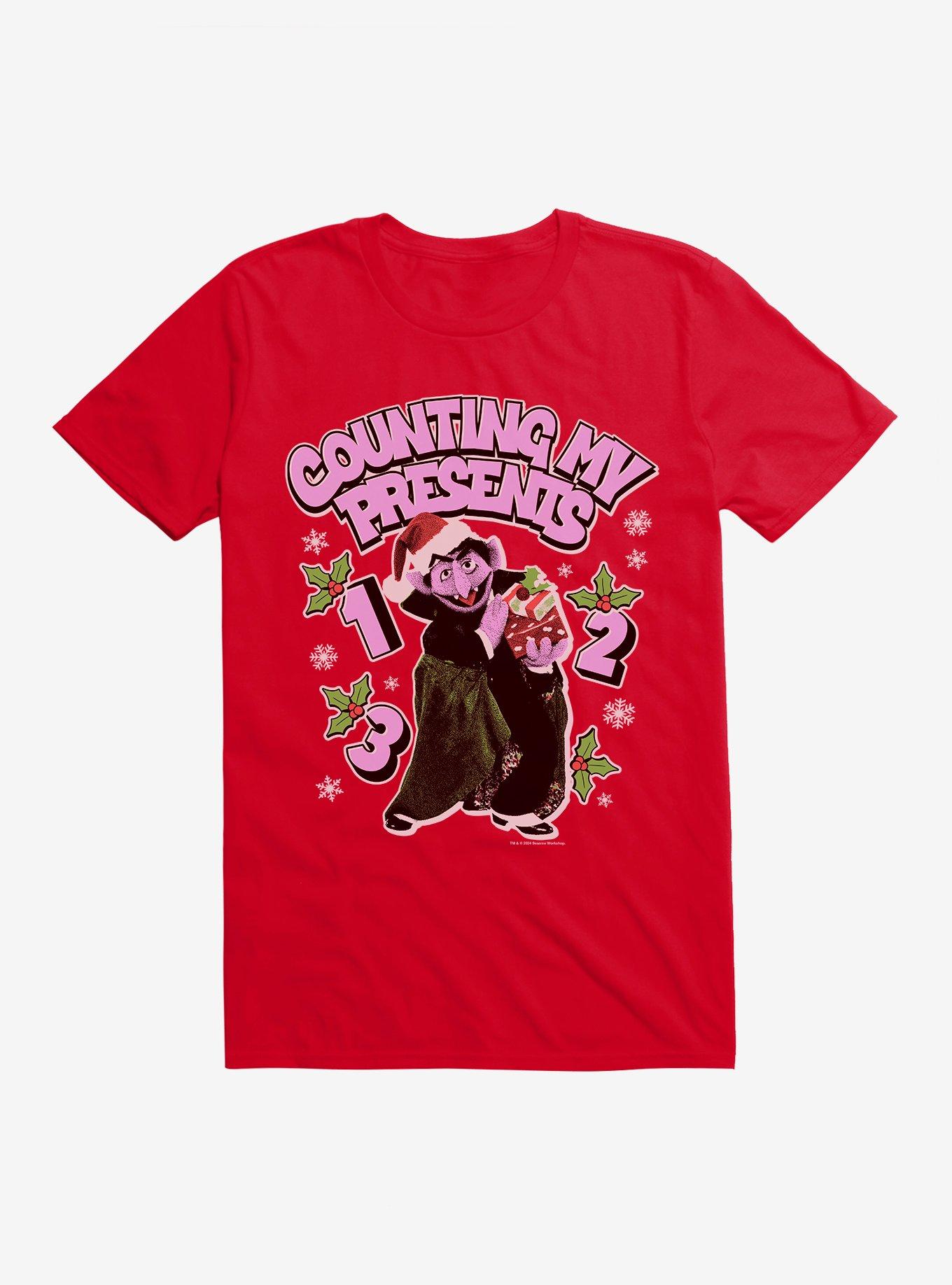 Sesame Street Counting My Presents T-Shirt, RED, hi-res