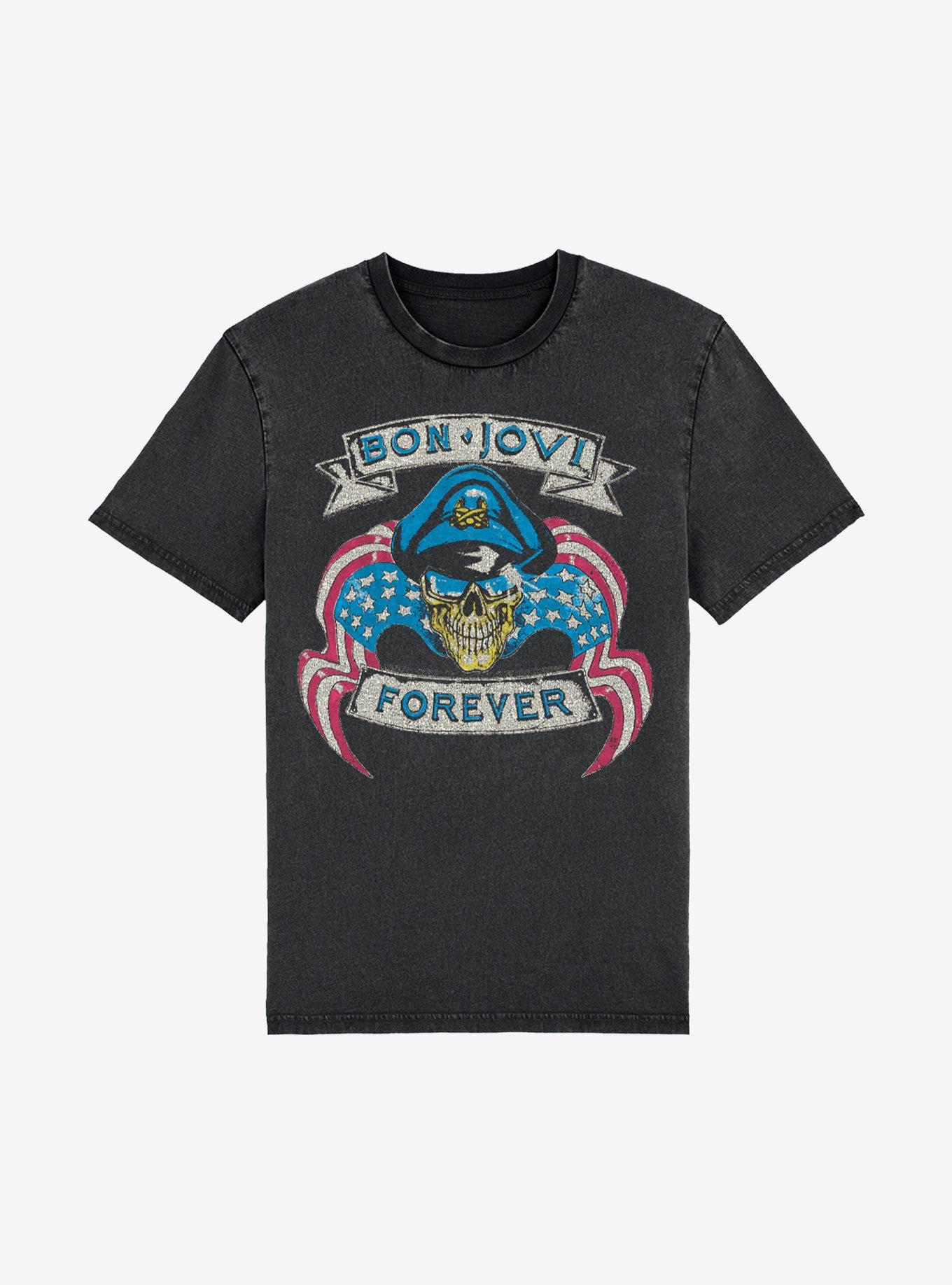 Bon Jovi Skeleton Officer Boyfriend Fit Girls T-Shirt, , hi-res