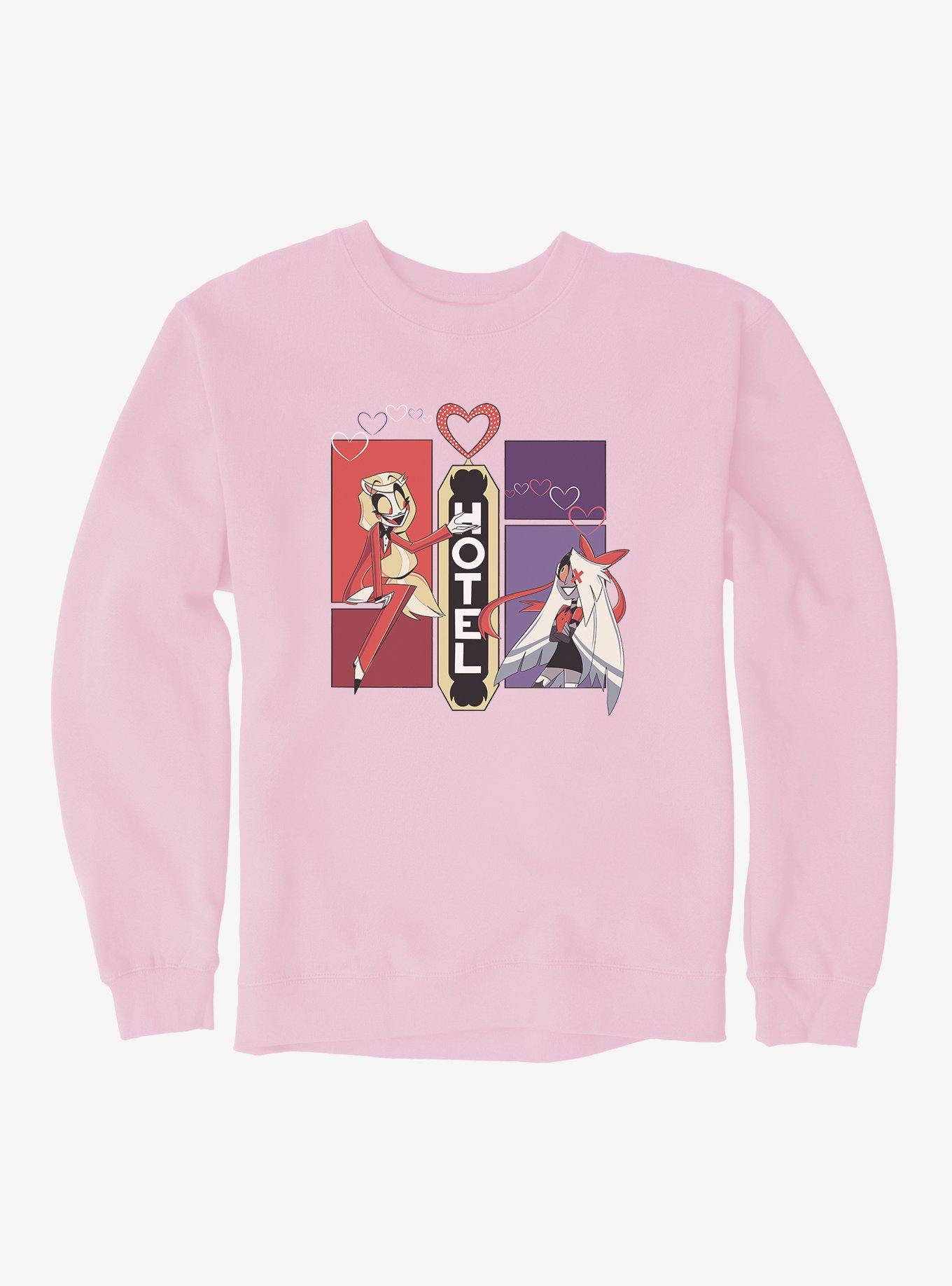Hazbin Hotel Charlie & Vaggie Sweatshirt, LIGHT PINK, hi-res