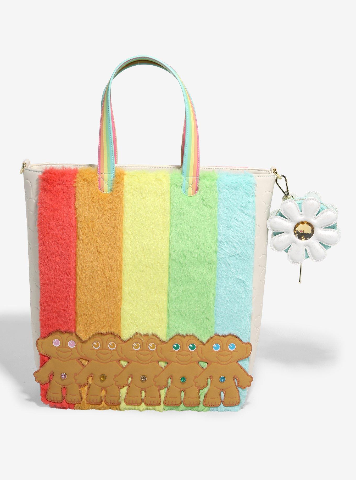 Loungefly Treasure Trolls Faux Fur Tote Bag With Coin Pouch, , hi-res