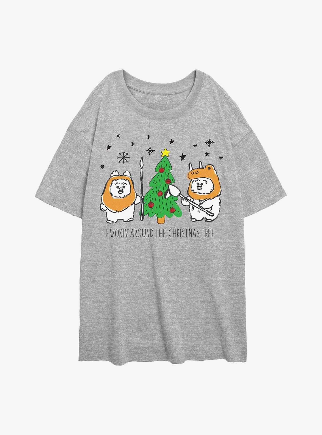 Star Wars Ewokin Around Xmas Tree Girls Oversized T-Shirt, , hi-res