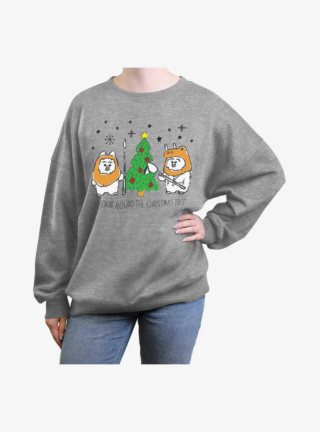 Star Wars Ewokin Around Xmas Tree Girls Oversized Sweatshirt, , hi-res