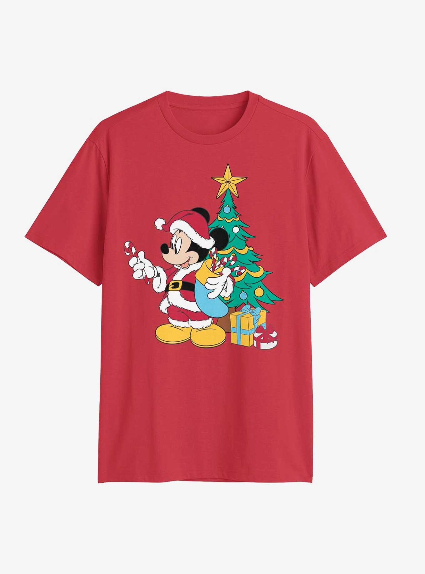 Disney Mickey Mouse Santa Mickey Tree T-Shirt - RED | Hot Topic