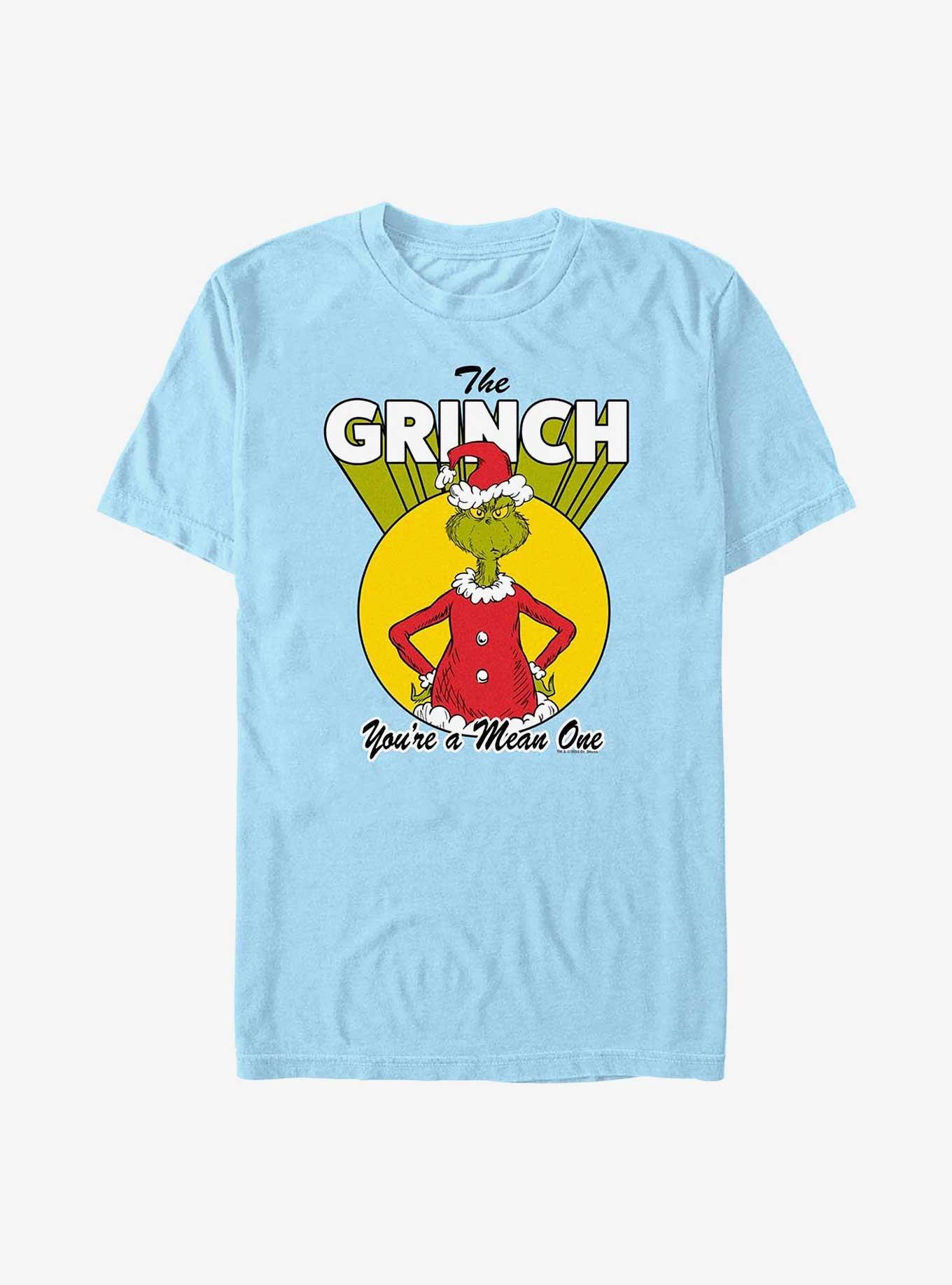 Dr. Seuss Grinch Retro T-Shirt, LT BLUE, hi-res