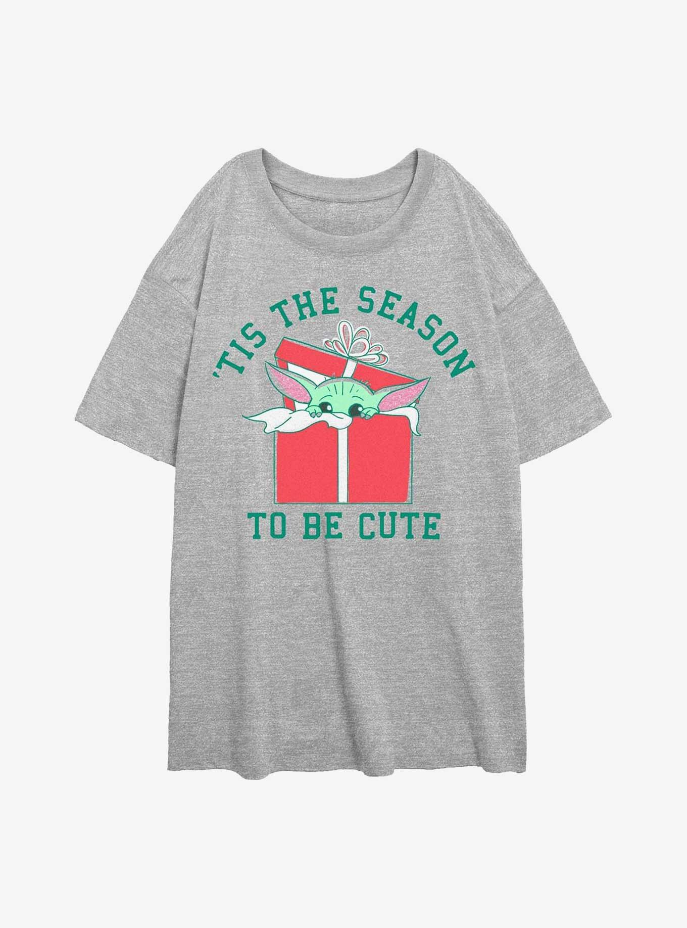 Star Wars The Mandalorian Tis The Season Girls Oversized T-Shirt, ATH HTR, hi-res