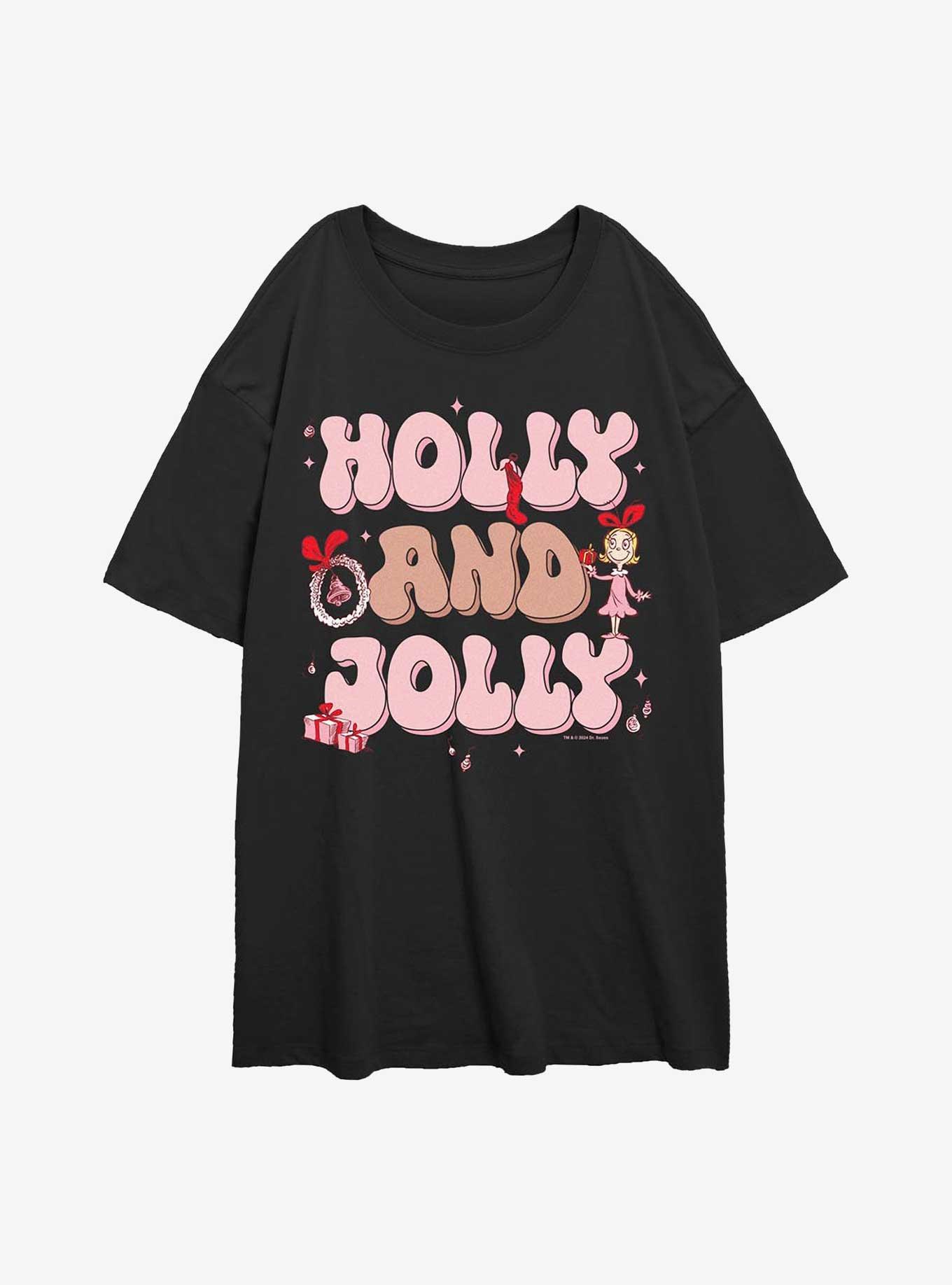 Dr. Seuss Holly And Jolly Girls Oversized T-Shirt, , hi-res