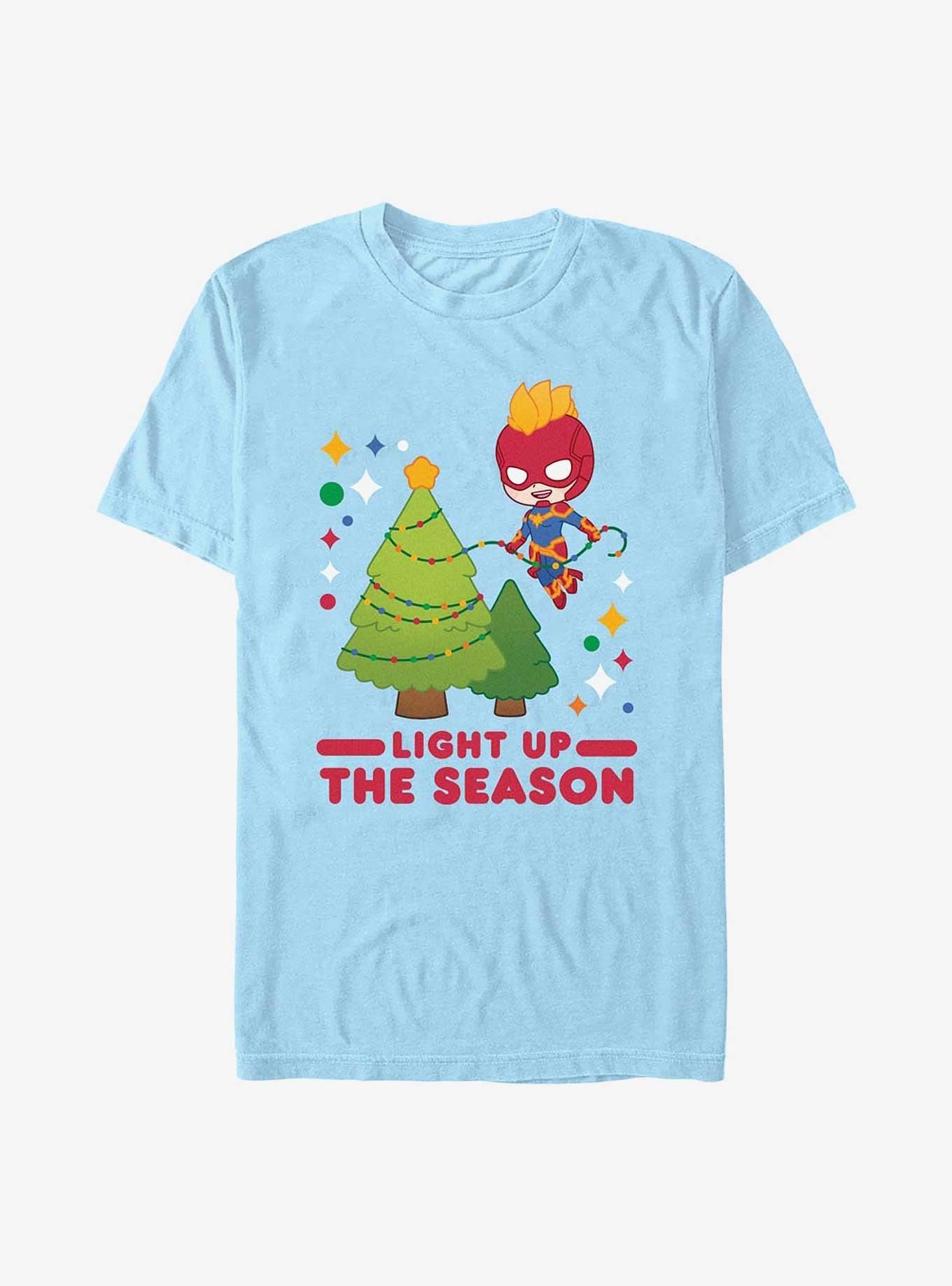 Marvel Captain Marvel Light Up The Season T-Shirt