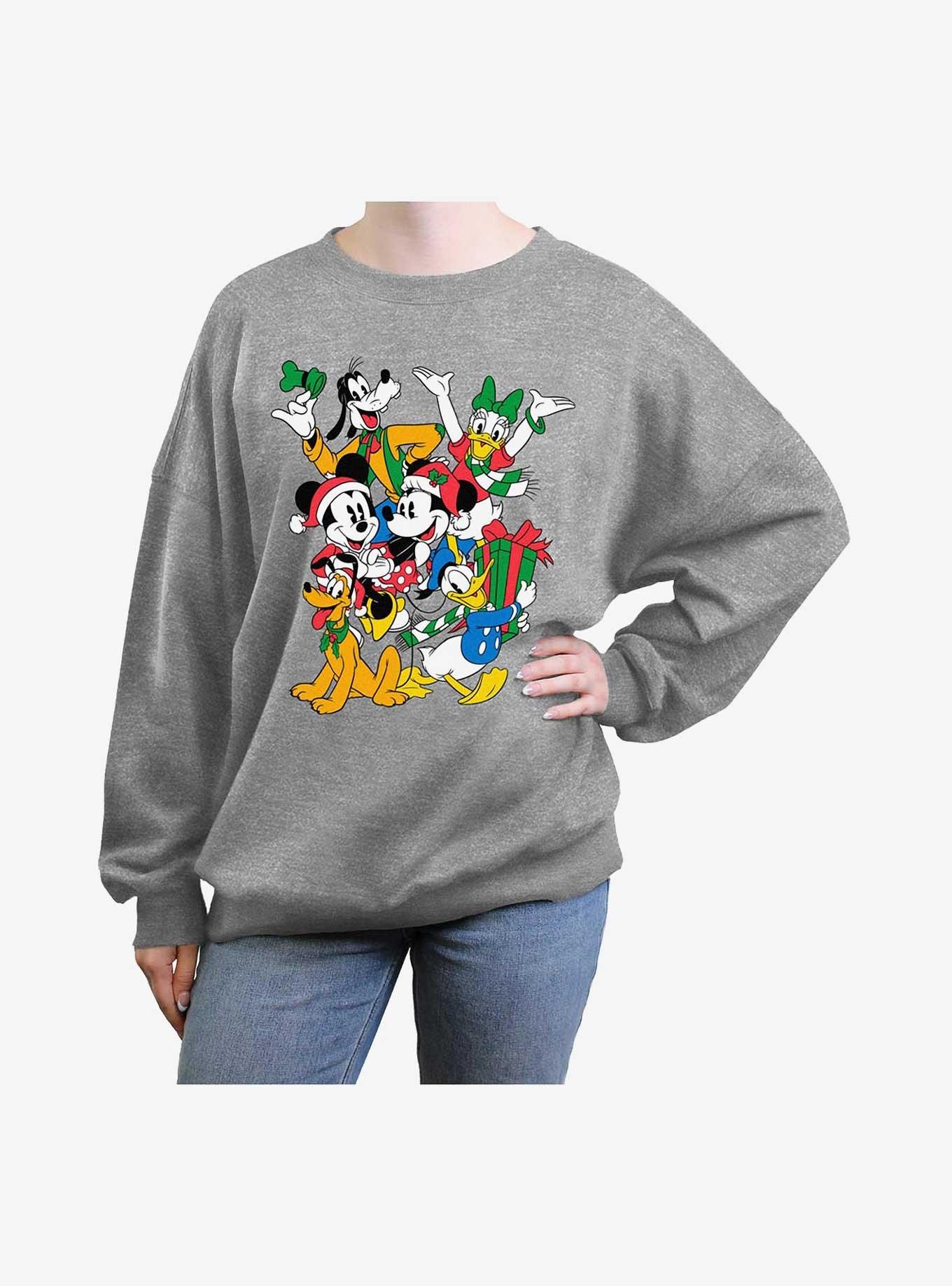 Disney Mickey Mouse Mickey Holiday Crew Girls Oversized Sweatshirt, , hi-res