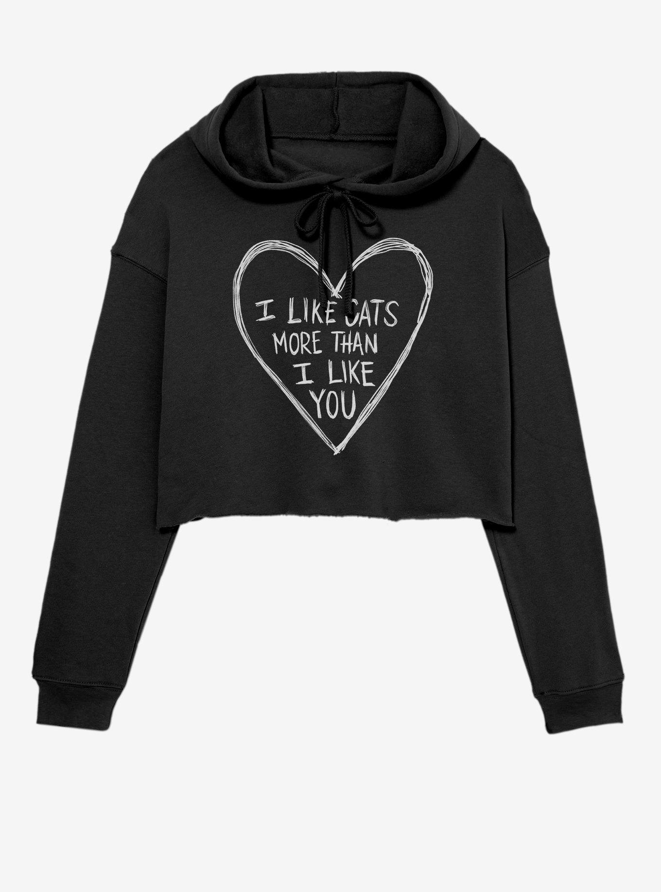 I Like Cats Girls Crop Hoodie, , hi-res