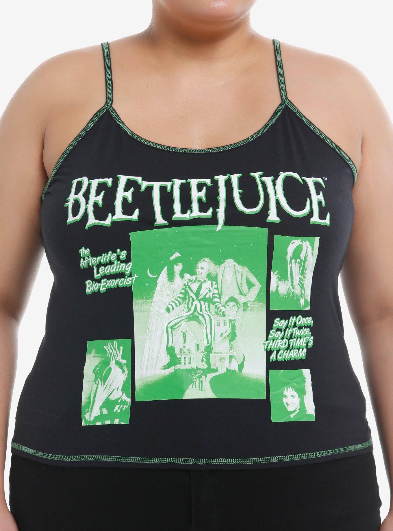 Beetlejuice Collage Contrast Stitch Girls Cami Plus Size, , hi-res