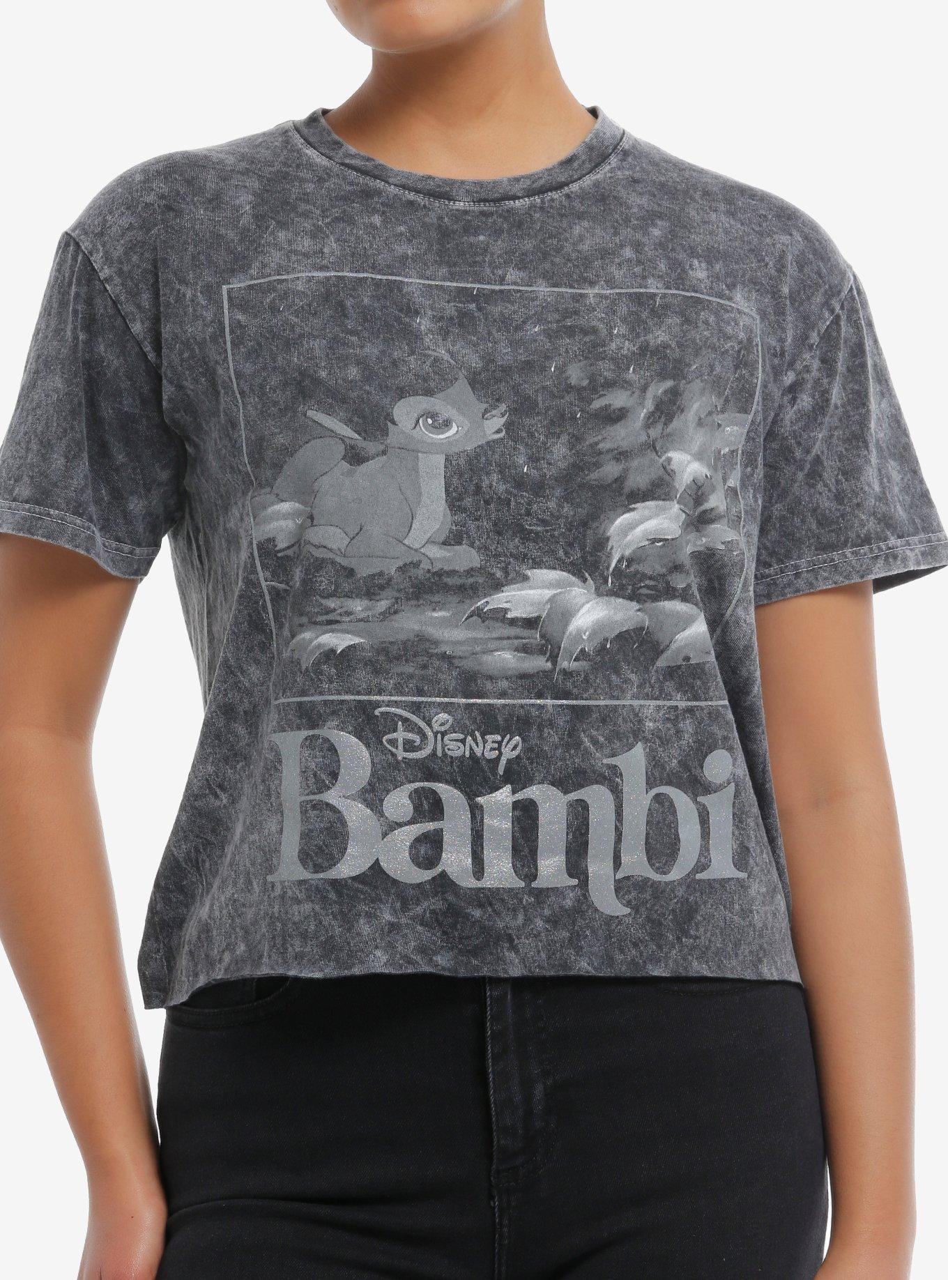 Disney Bambi Portrait Grey Tie-Dye Girls Skimmer T-Shirt