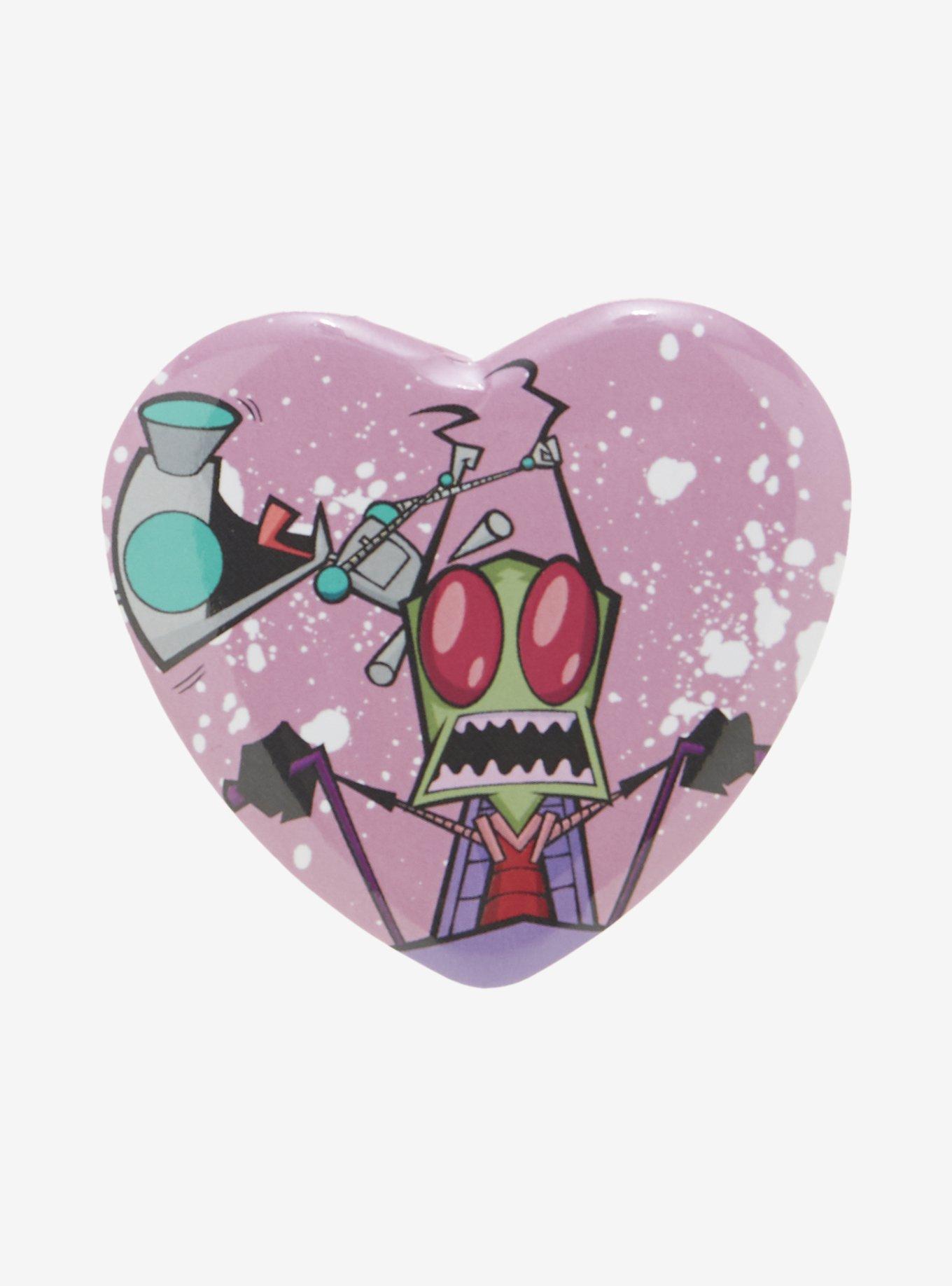 Invader Zim Zim Freakout Heart Button, , hi-res