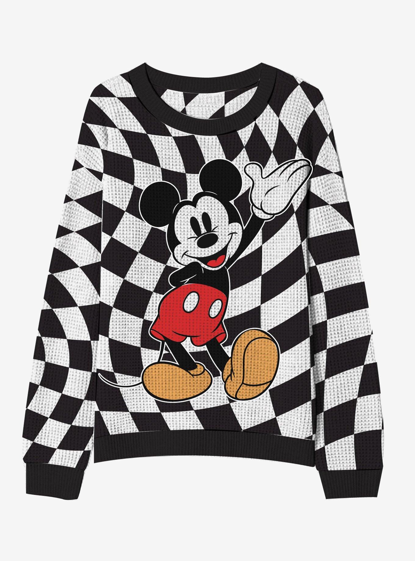 Disney Mickey Mouse Checkered Girls Sweater, , hi-res