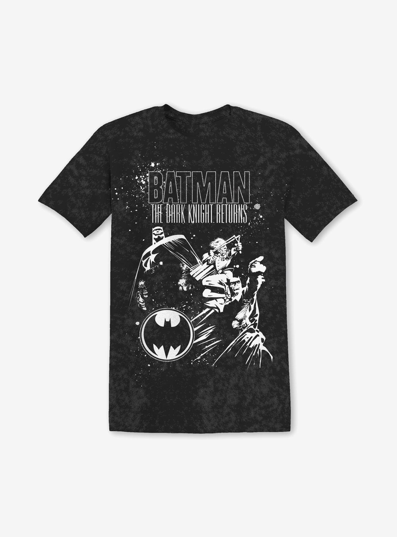 DC Comics Batman The Dark Knight Returns Foil Mineral Wash Boyfriend Fit Girls T-shirt, , hi-res