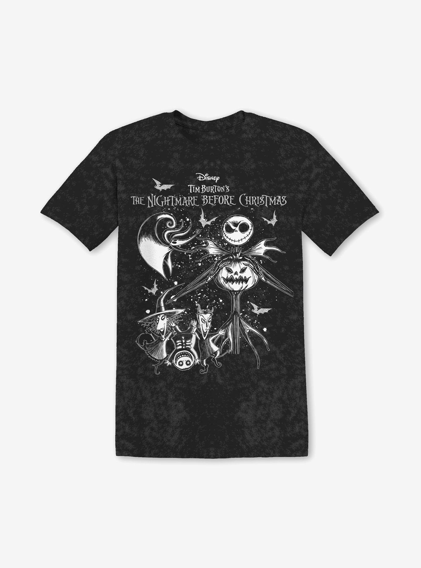 The Nightmare Before Christmas Jack Bat Foil Mineral Wash Boyfriend Fit Girls T-Shirt, , hi-res