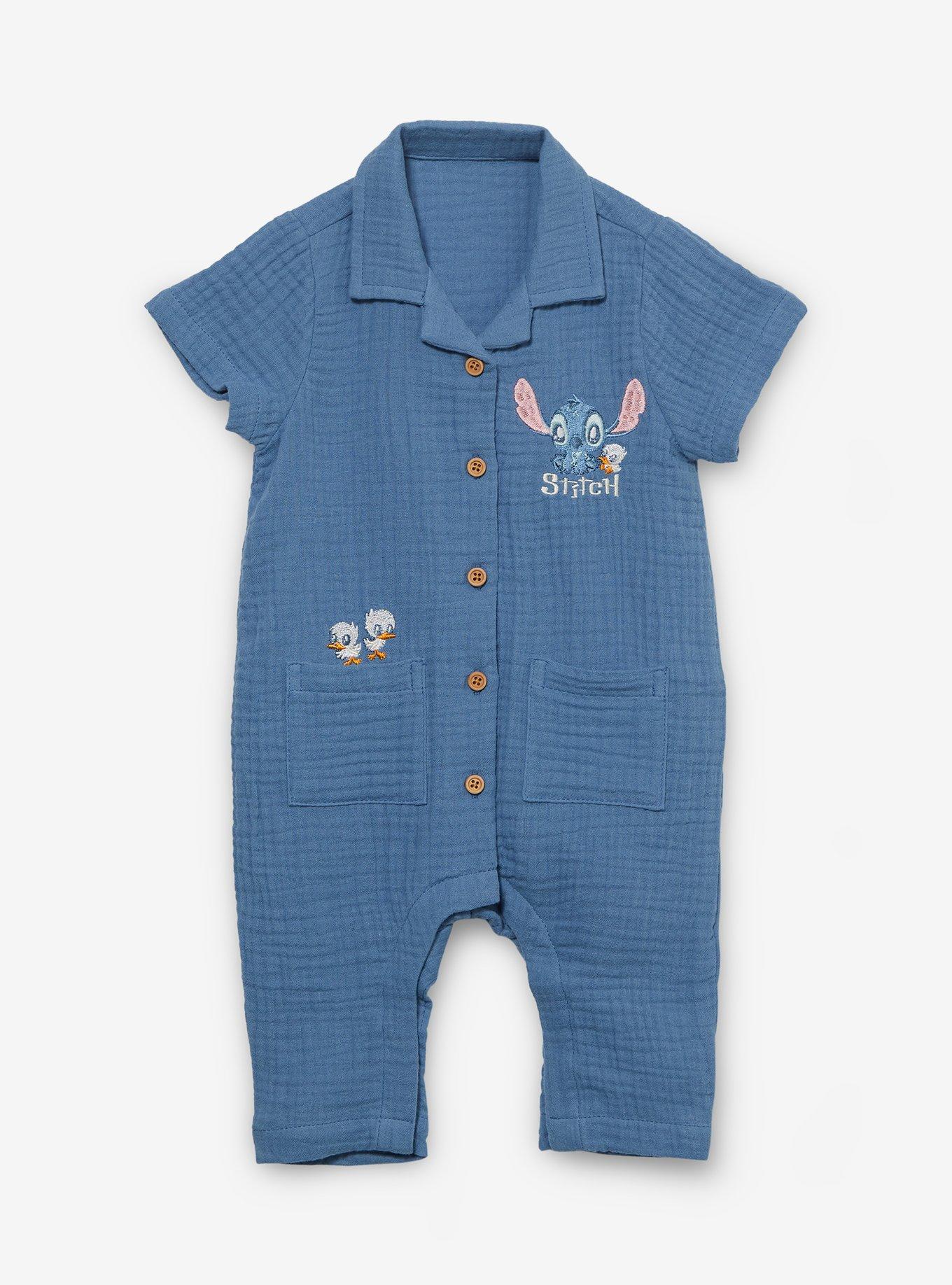 Disney Lilo & Stitch Duckling Linen Collared Infant One-Piece, , hi-res