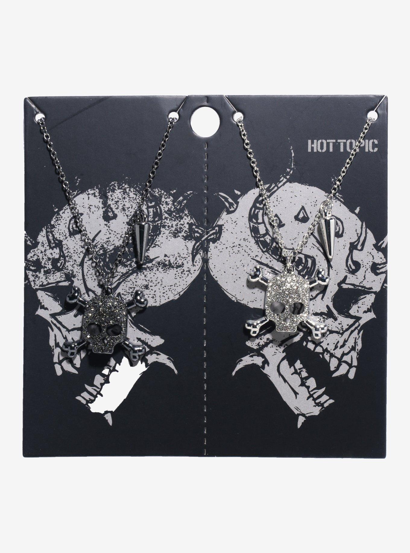 Bling Skull & Crossbones Best Friend Necklace Set, , hi-res