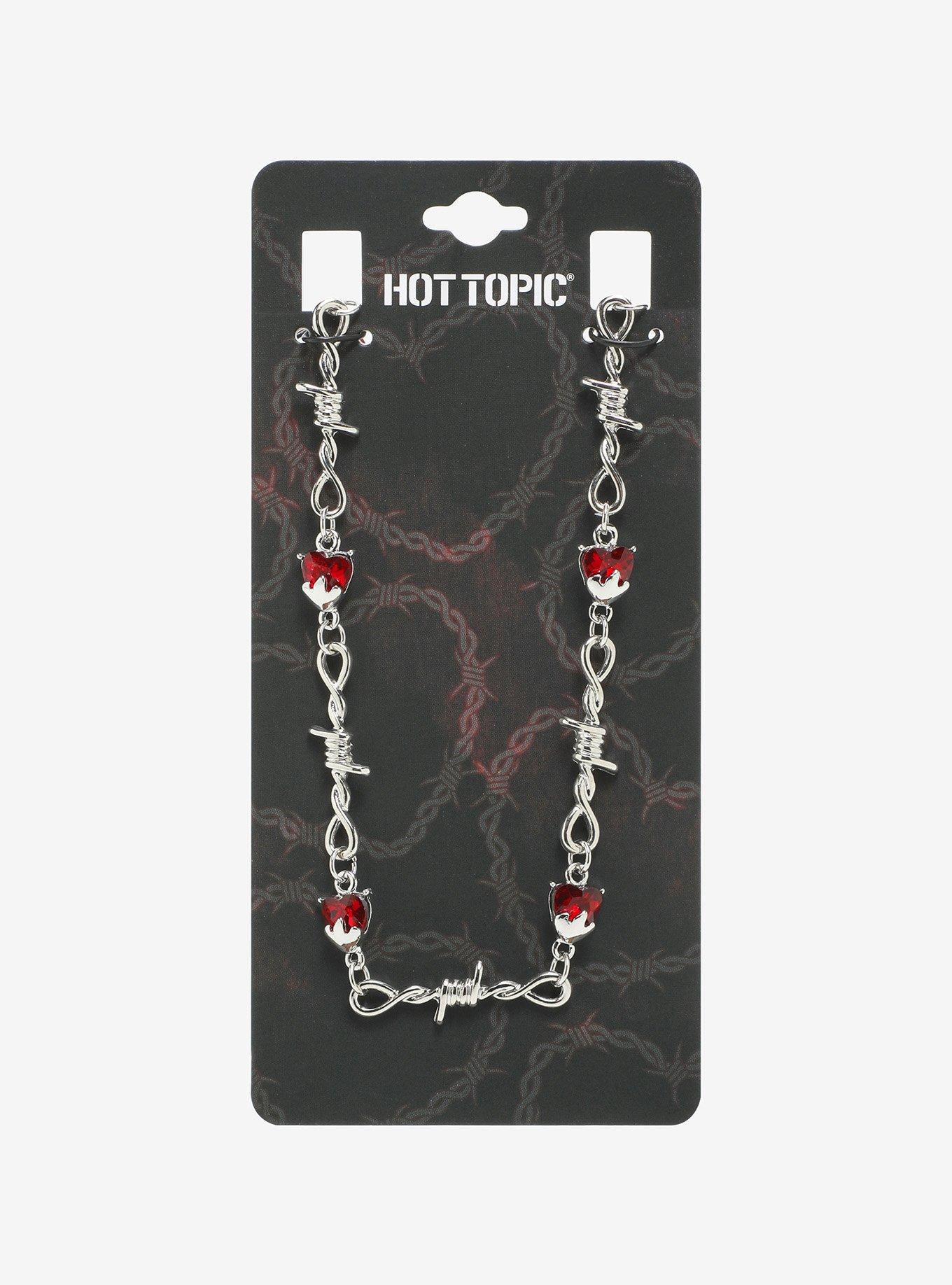 Heart Barbed Wire Chain Necklace, , hi-res