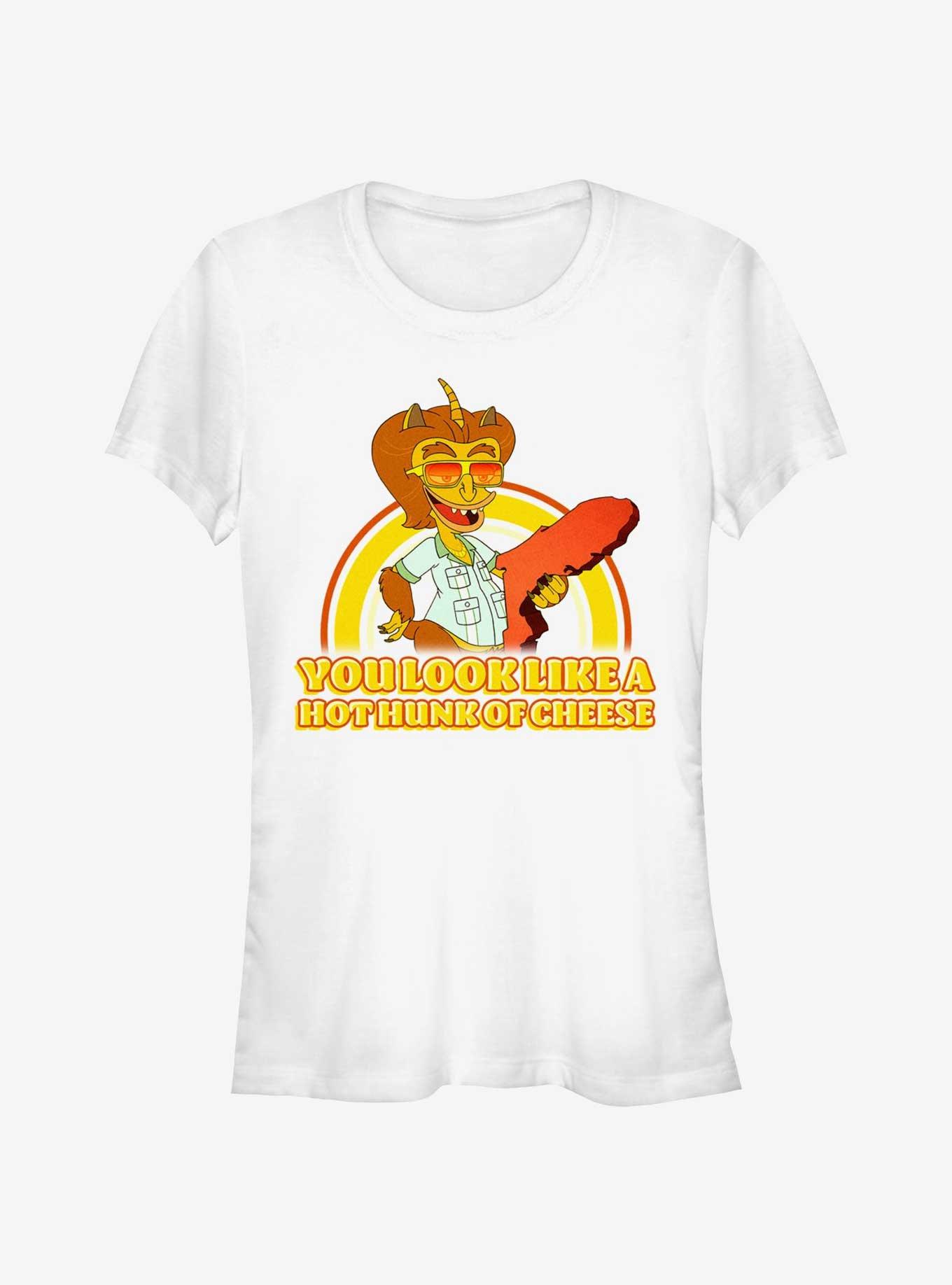 Big Mouth Hunk Of Cheese Girls T-Shirt, WHITE, hi-res