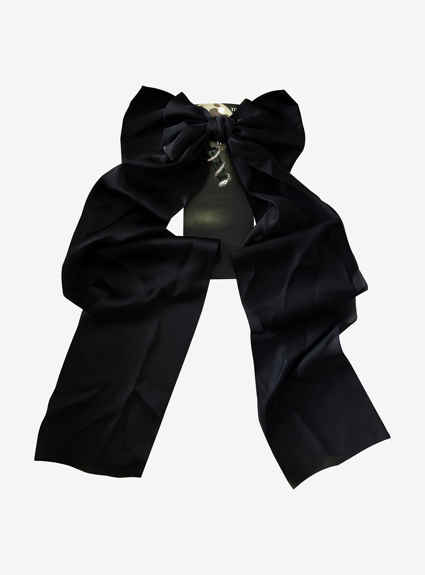 Thorn & Fable Black Snake Crystal Hair Bow, , hi-res