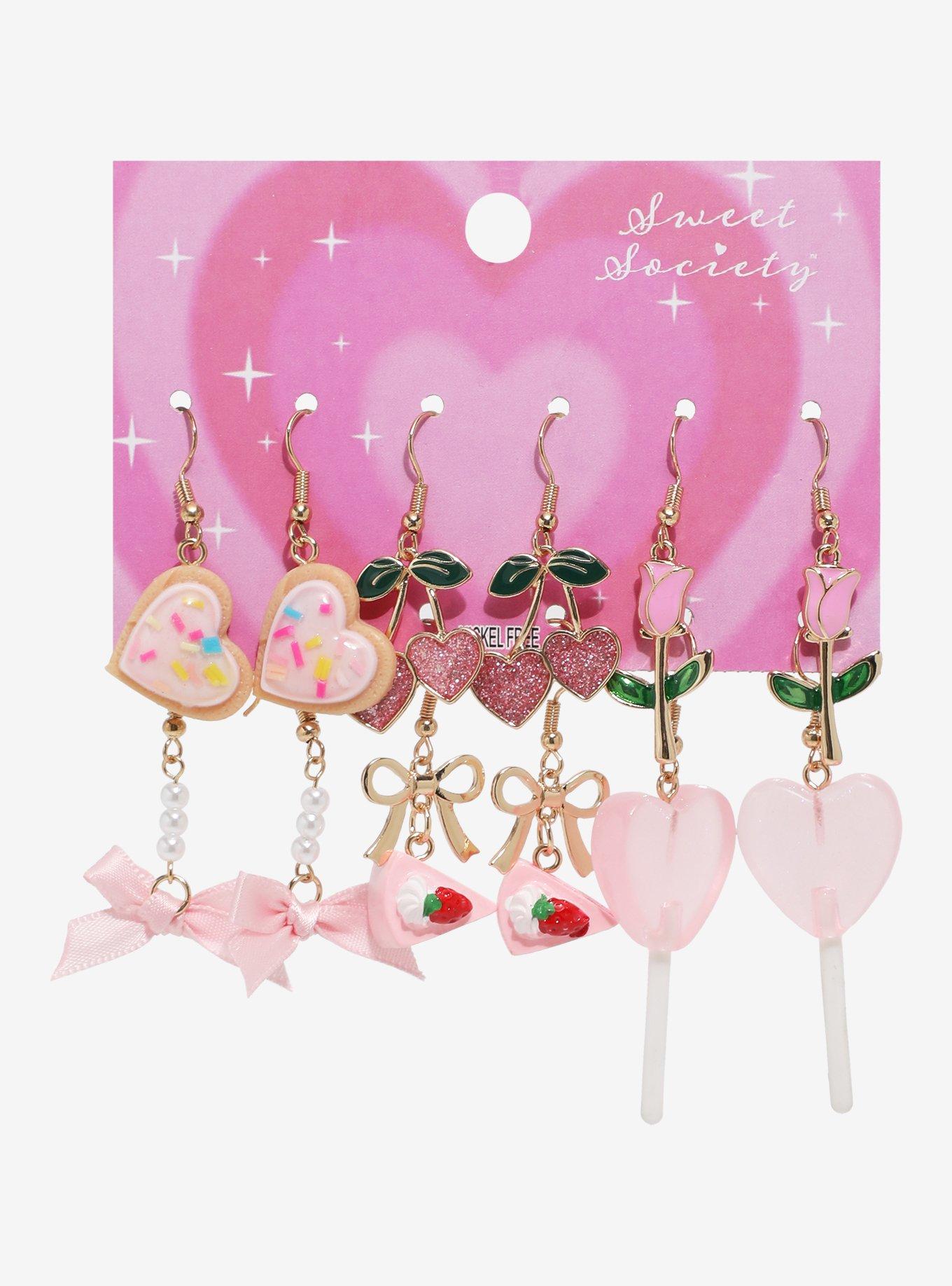 Sweet Society Pink Sweets Earring Set, , hi-res