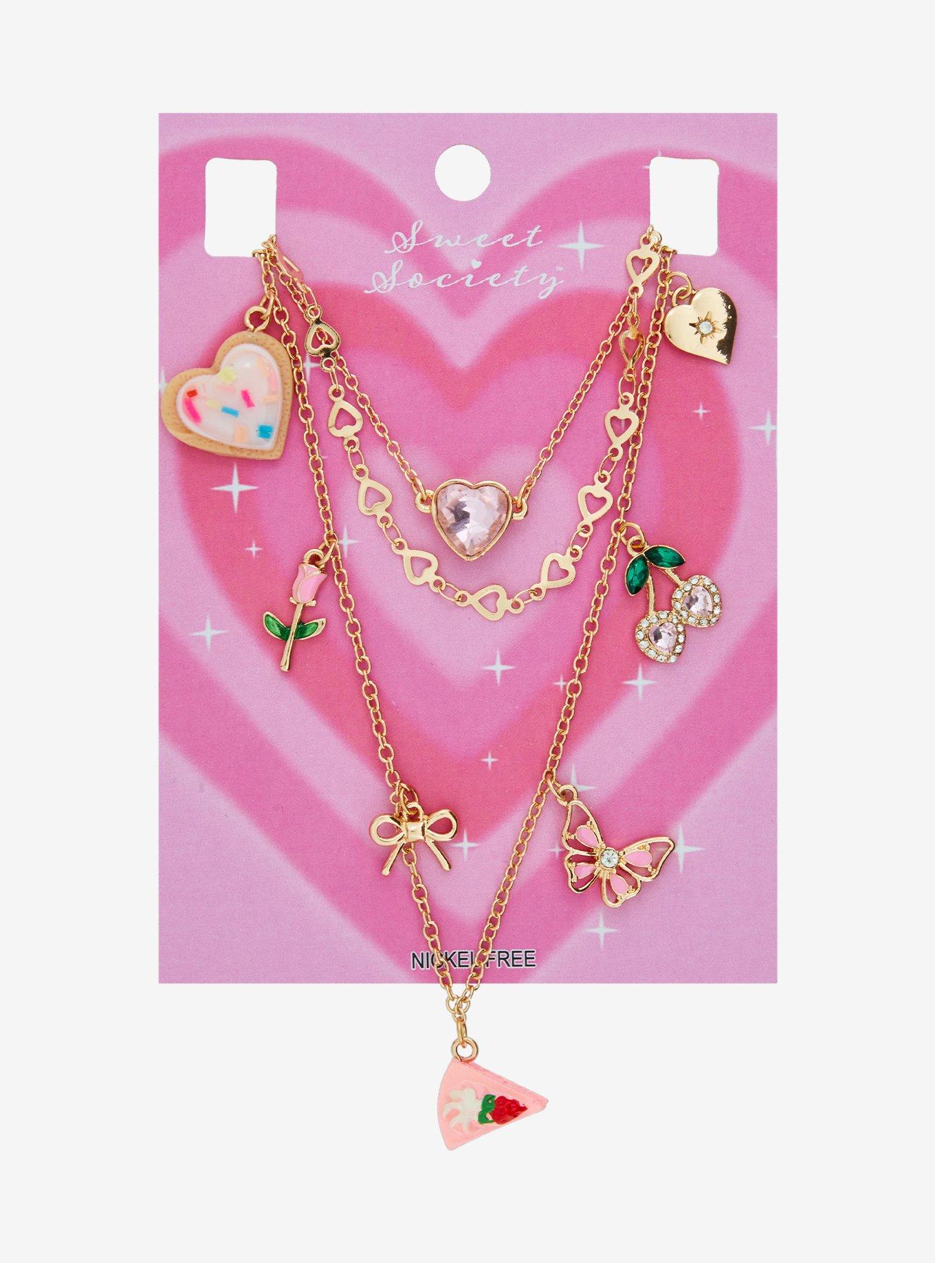 Sweet Society Cherry Sweets Charm Layered Necklace, , hi-res