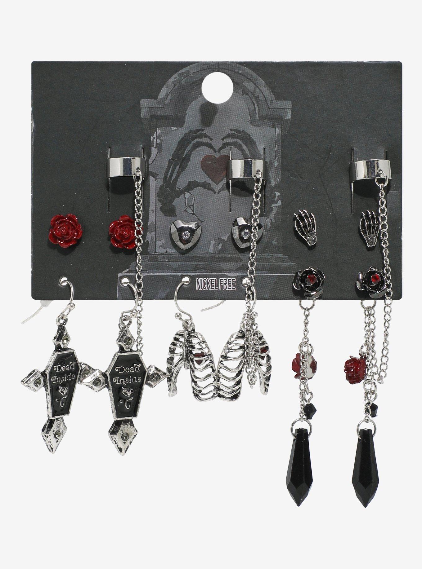 Rib Cage Coffin Earring Set, , hi-res