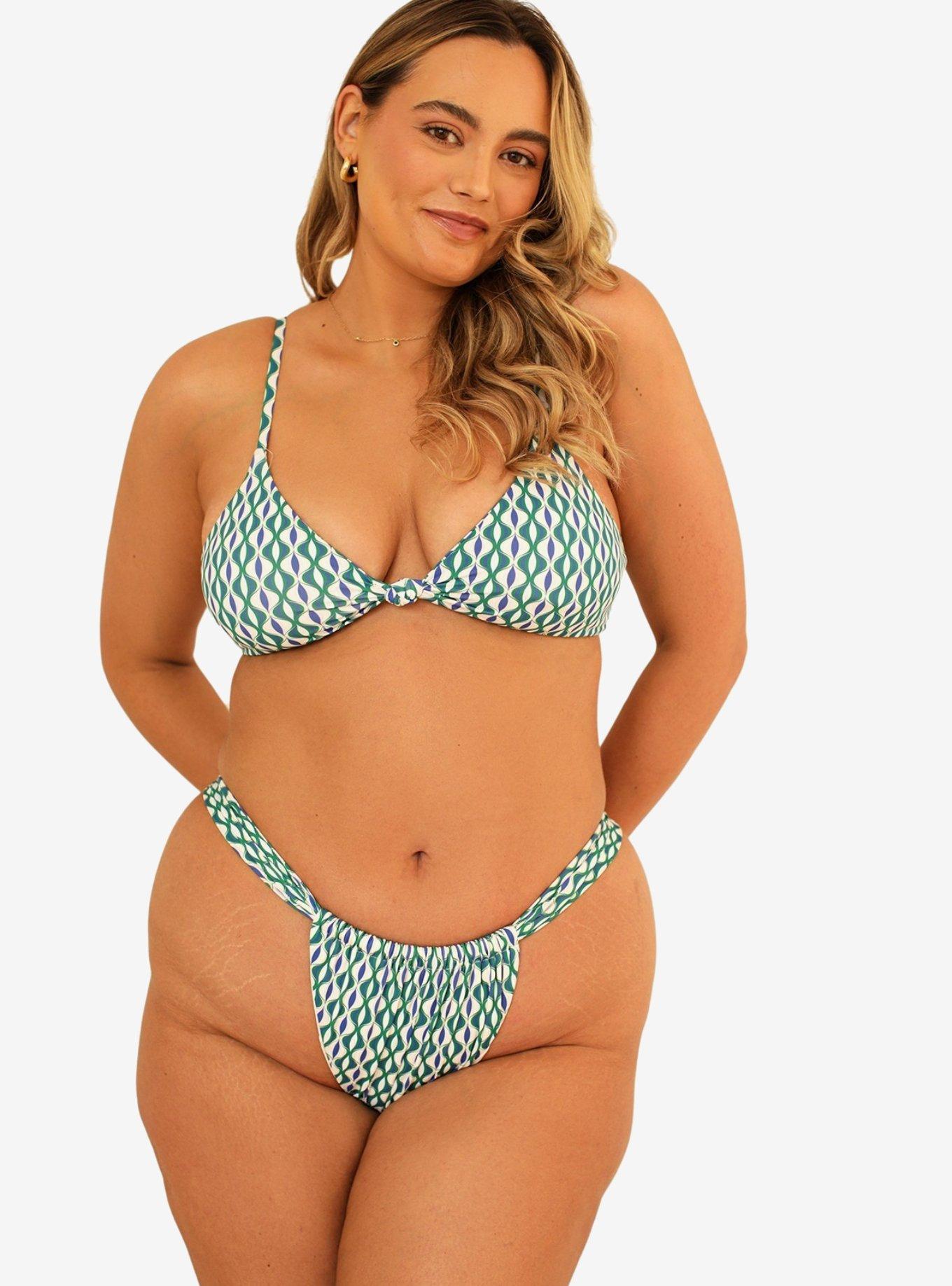 Dippin' Daisy's Bisou Cinched Cheeky Swim Bottom Blue Jean, , hi-res