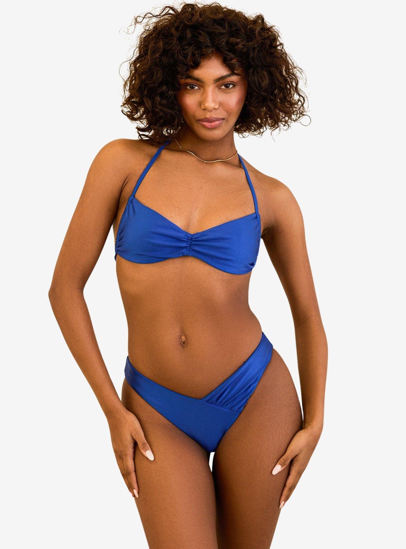 Dippin' Daisy's Angel Asymmetrical V-Cut Swim Bottom Marina Shimmer, , hi-res