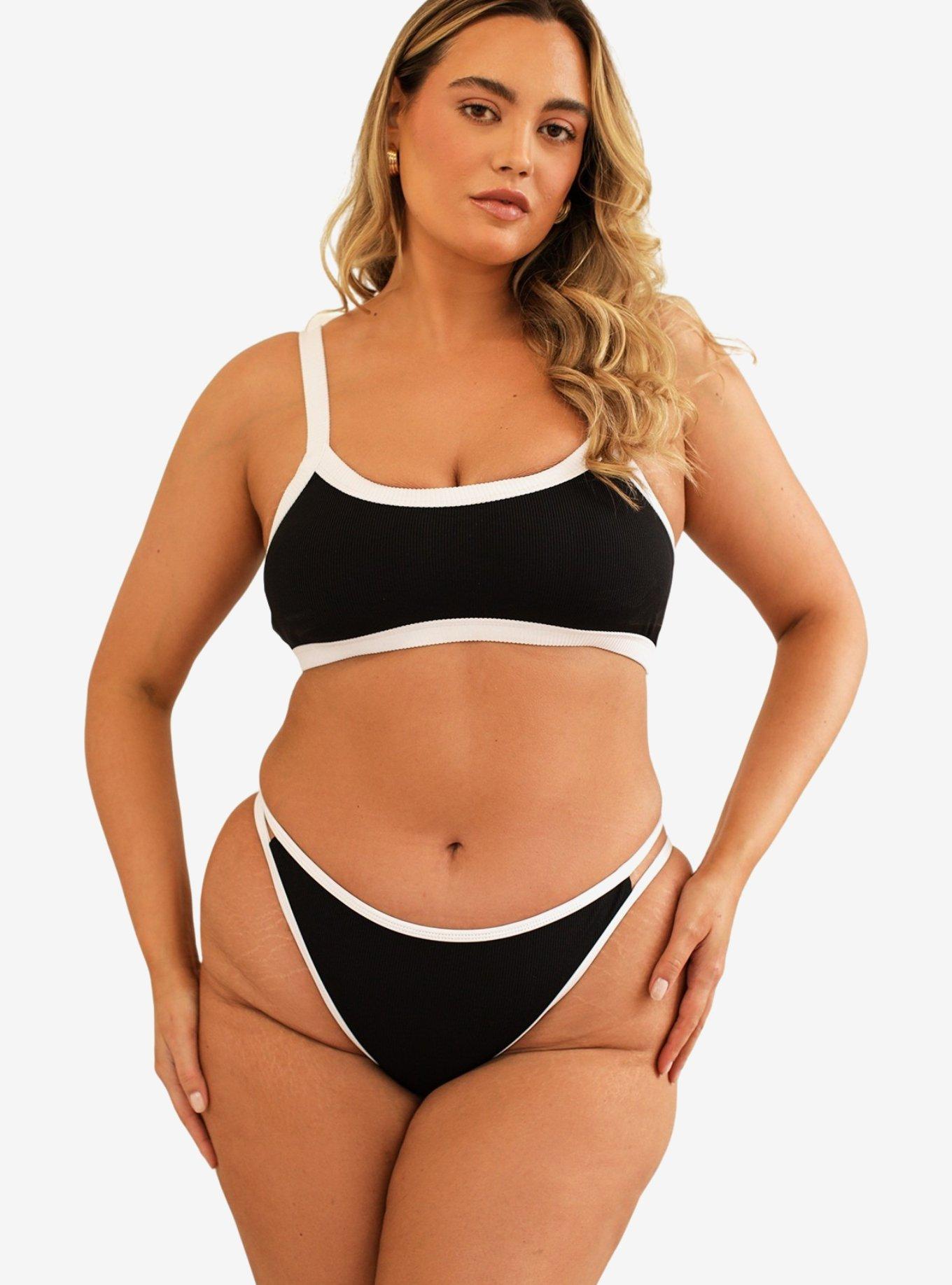 Dippin' Daisy's Cyrus Double Strap Swim Bottom Black Rib, , hi-res