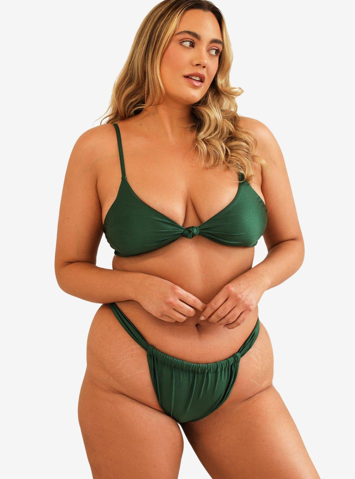 Dippin' Daisy's Zen Knotted Triangle Swim Top Hunter, GREEN, hi-res