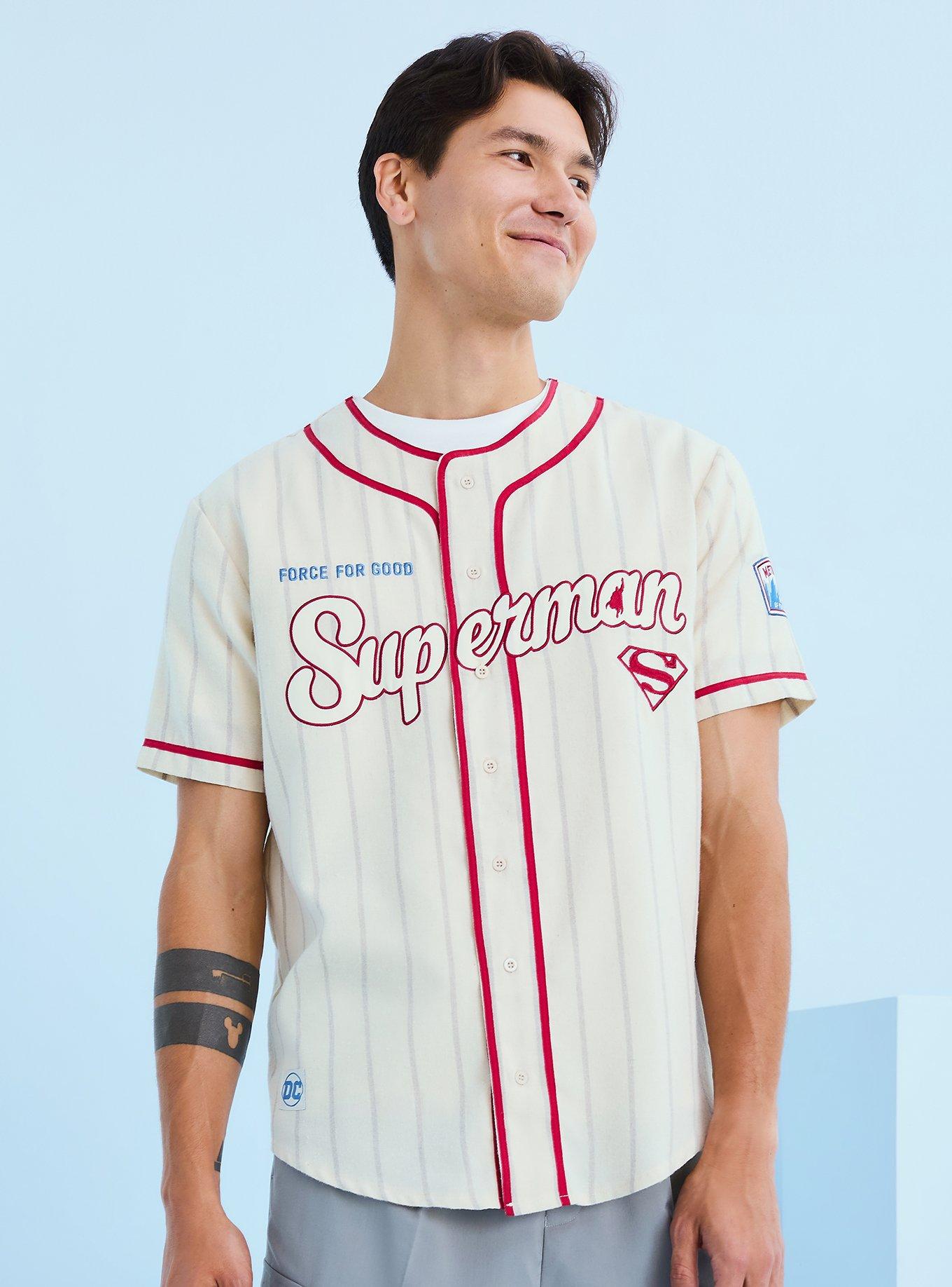 DC Comics Superman Clark Kent Striped Baseball Jersey - BoxLunch Exclusive, , hi-res