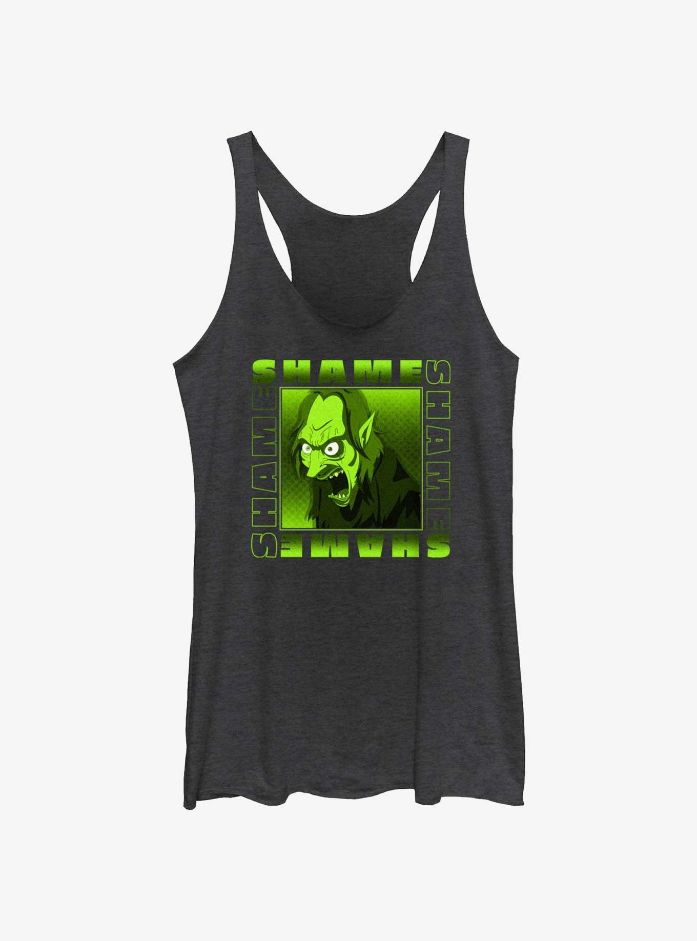 Big Mouth Square Shame Monster Girls Raw Edge Tank, BLK HTR, hi-res