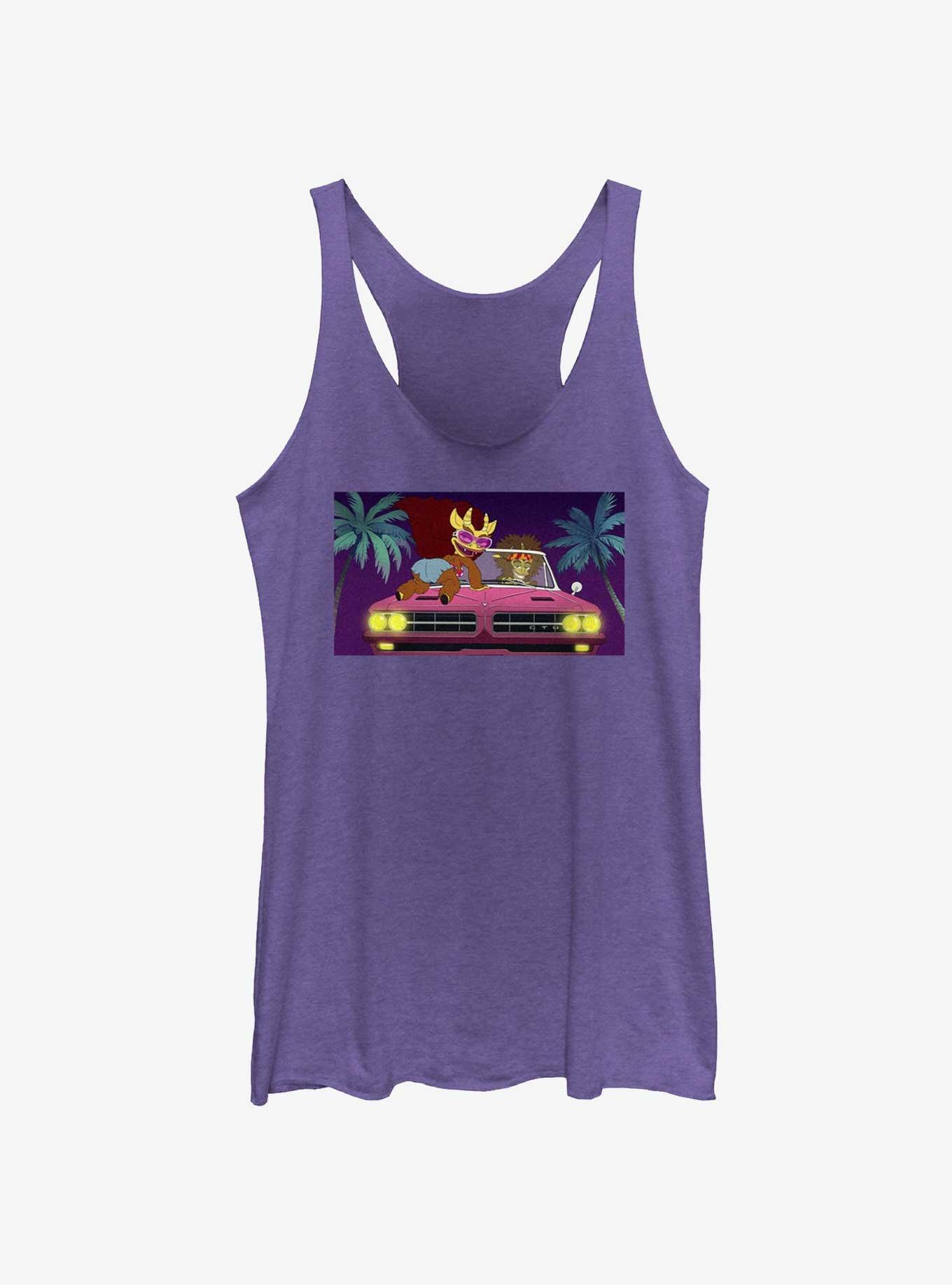Big Mouth Hrmn Mnstrs Drvng Girls Raw Edge Tank, PUR HTR, hi-res