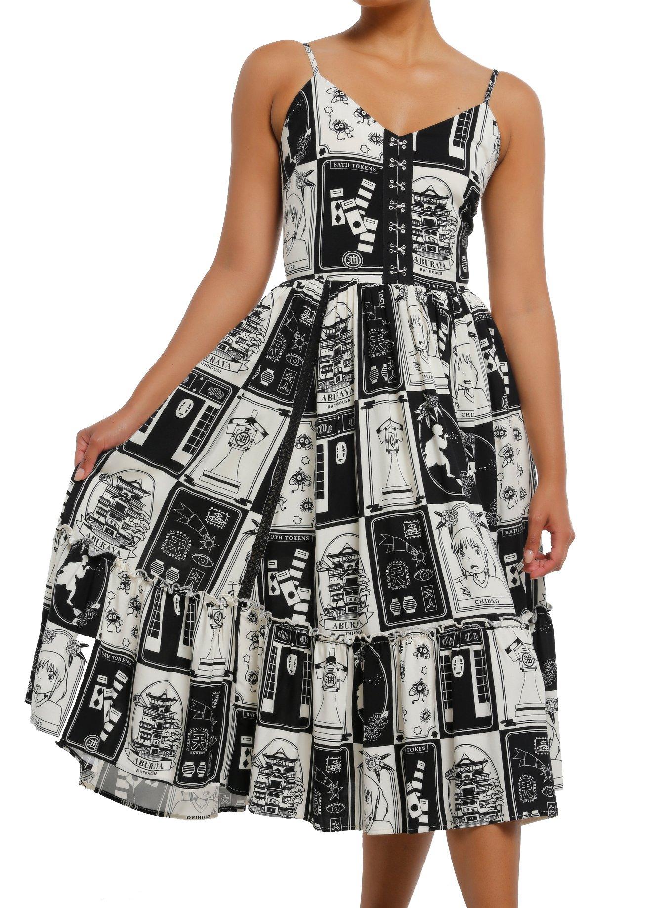 Her Universe Studio Ghibli® Spirited Away Black & White Midi Dress, , hi-res