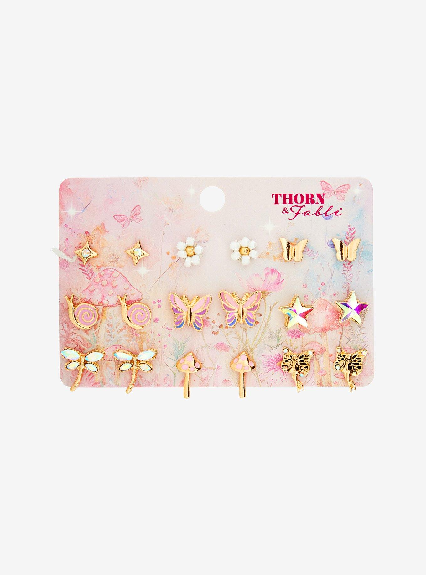 Thorn & Fable Cottage Fairy Stud Earring Set, , hi-res