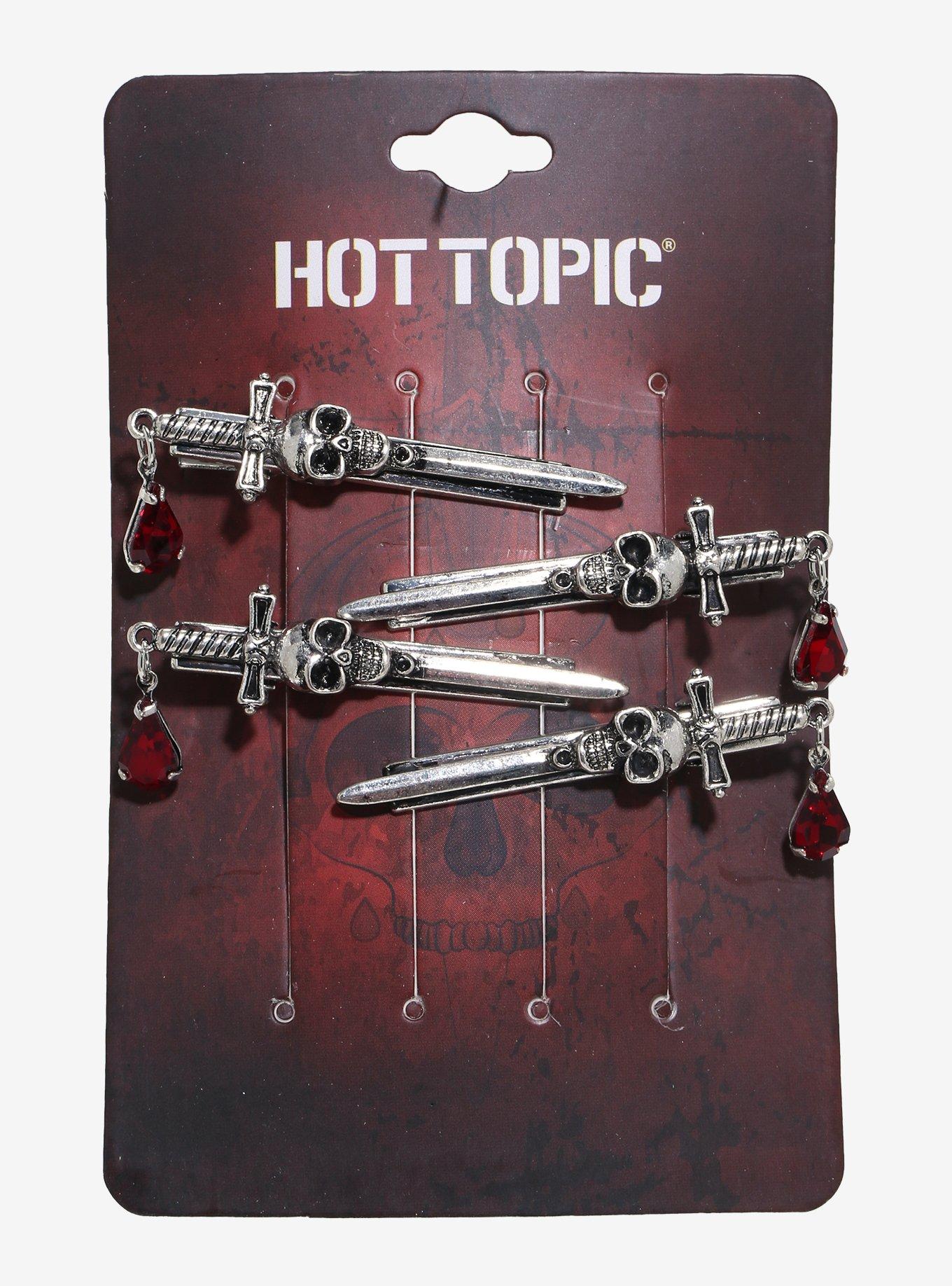 Skull Dagger Hair Clip Set, , hi-res