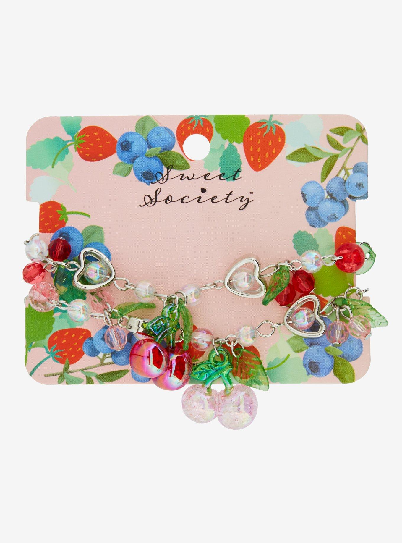 Sweet Society Cherry Best Friend Charm Bracelet Set, , hi-res