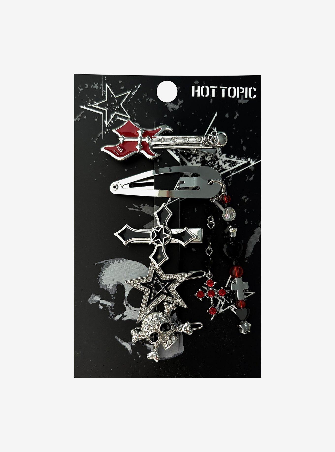 Skull Star Guitar Hair Clip Set, , hi-res