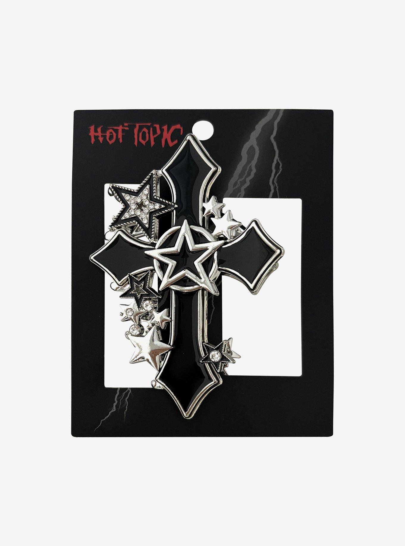 Gothic Cross & Stars Claw Hair Clip, , hi-res