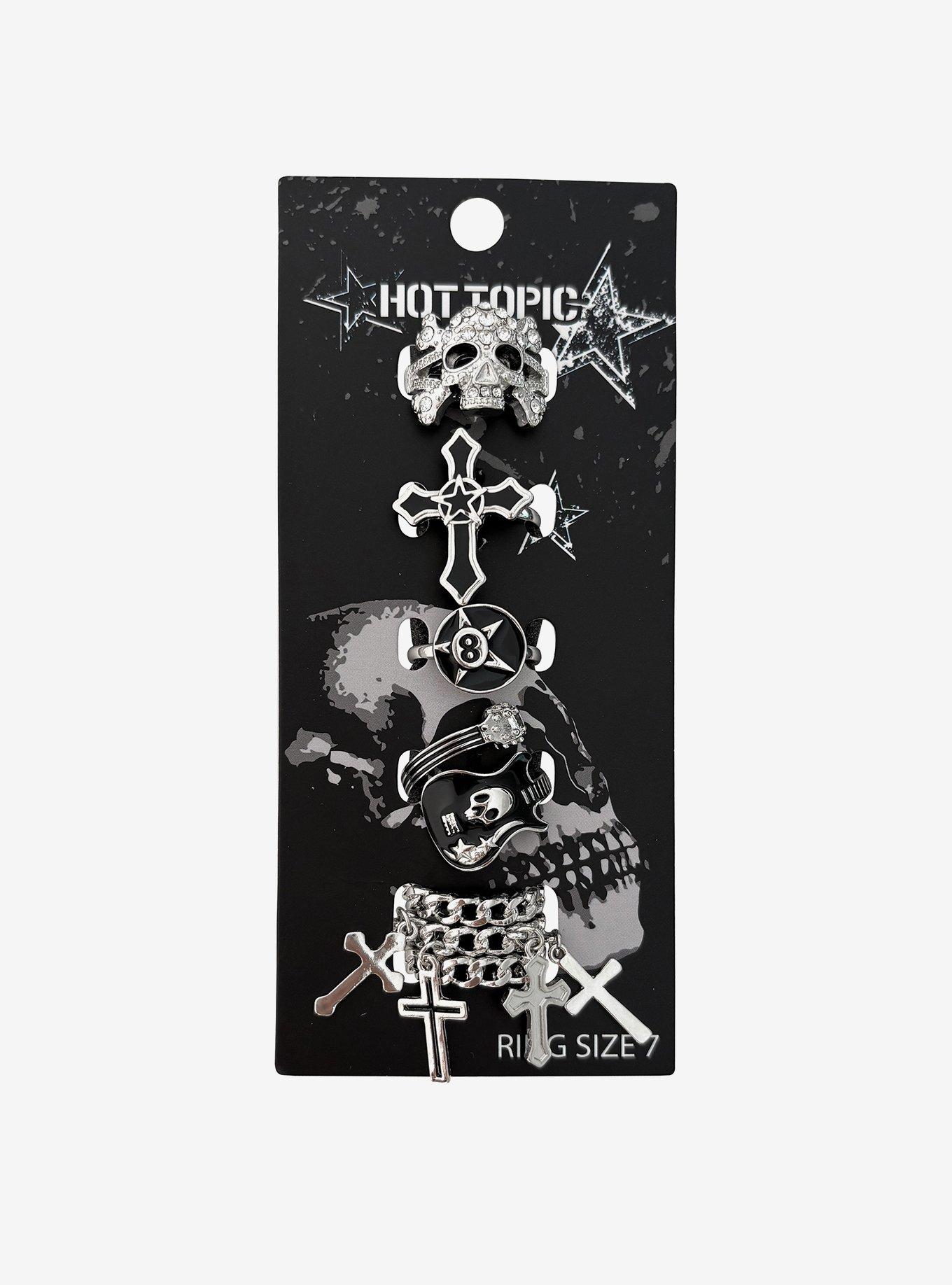 Star Cross & Skull Ring Set, , hi-res