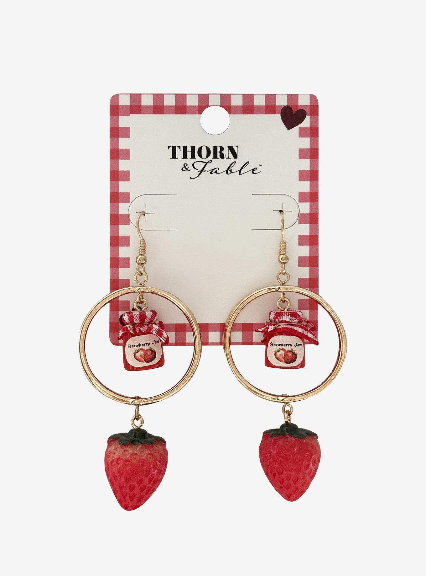 Thorn & Fable Strawberry Jam Hoop Earrings, , hi-res